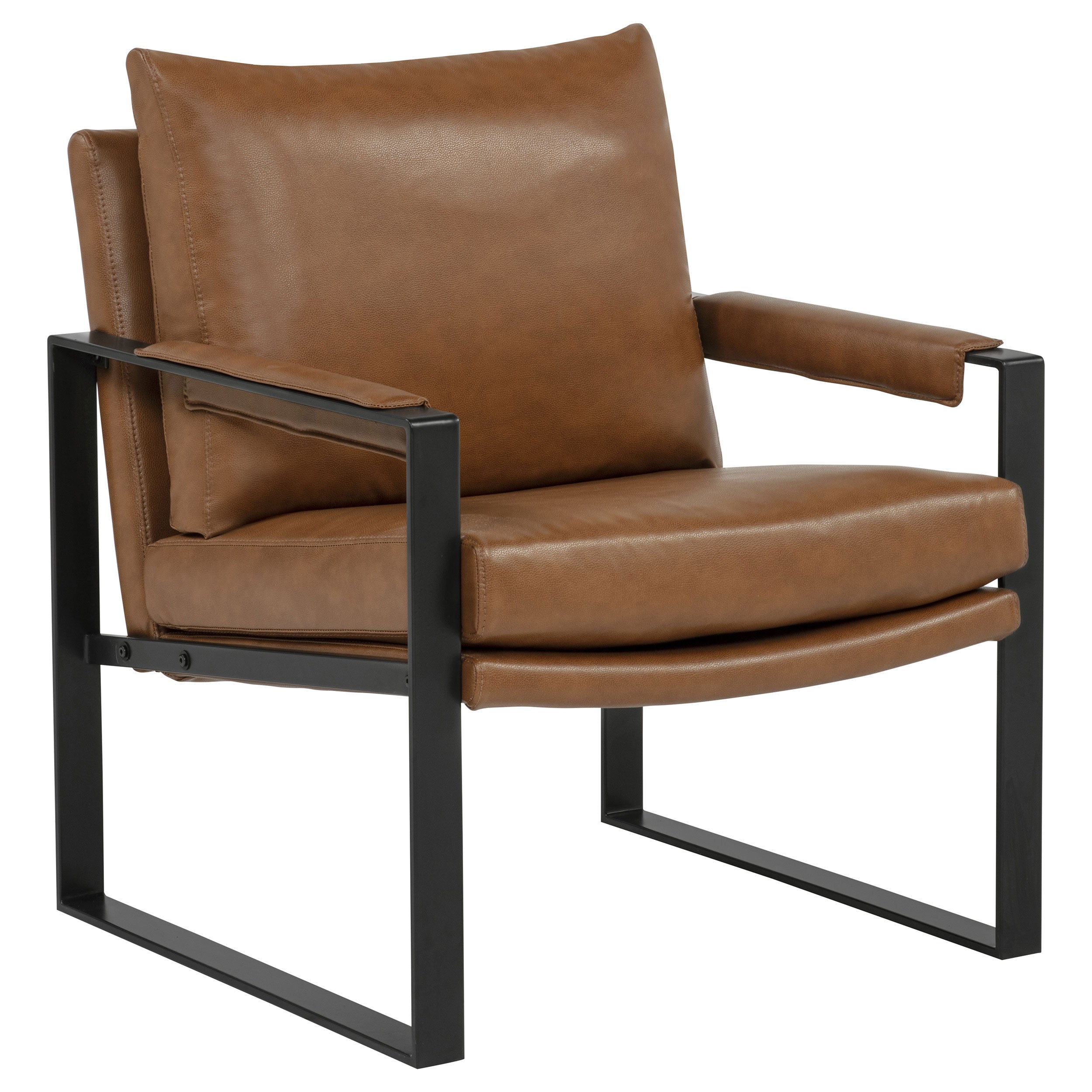 Rosalind Upholstered Track Arm Accent Chair Brown-