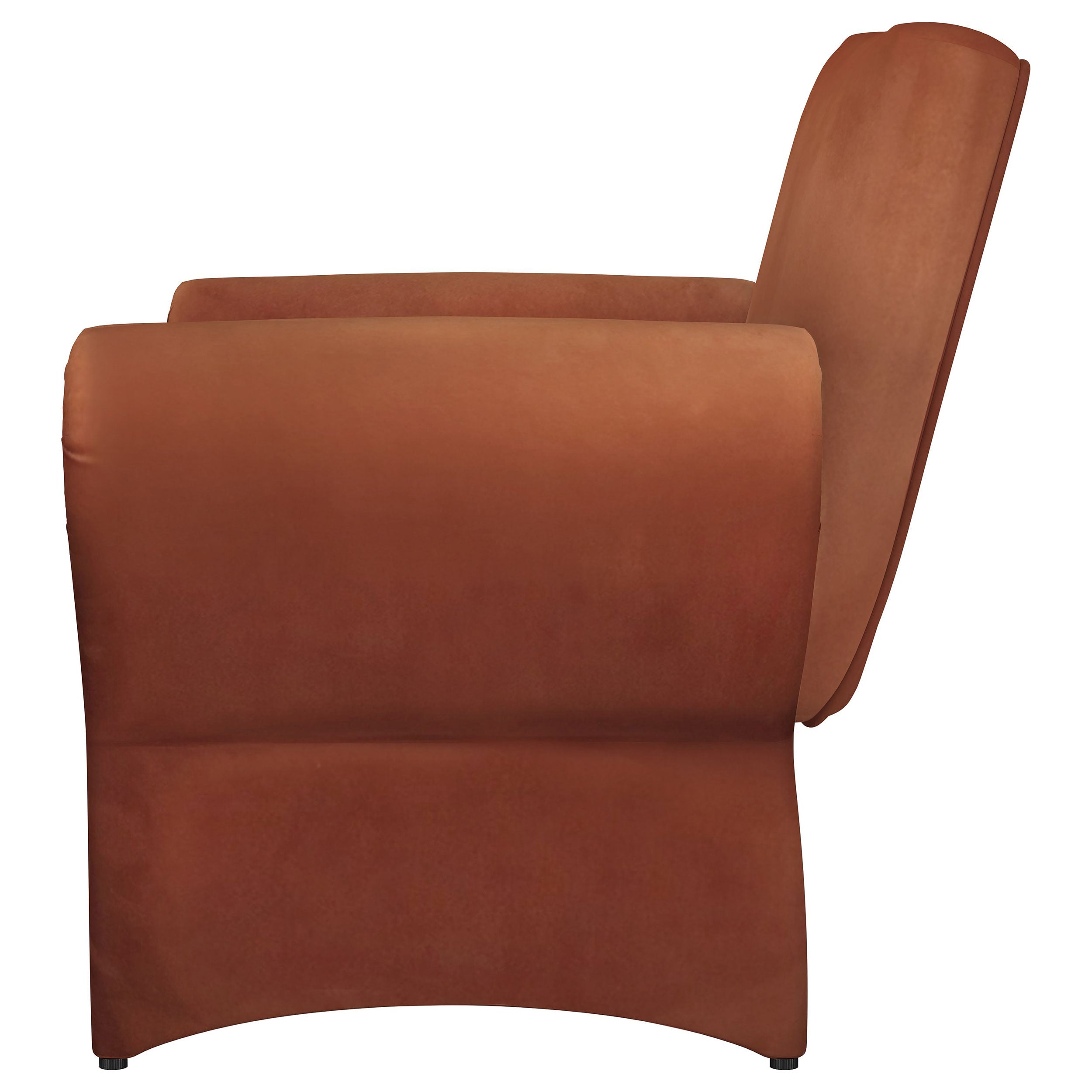 Liana Upholstered Roll Arm Accent Armchair Rust Orange-