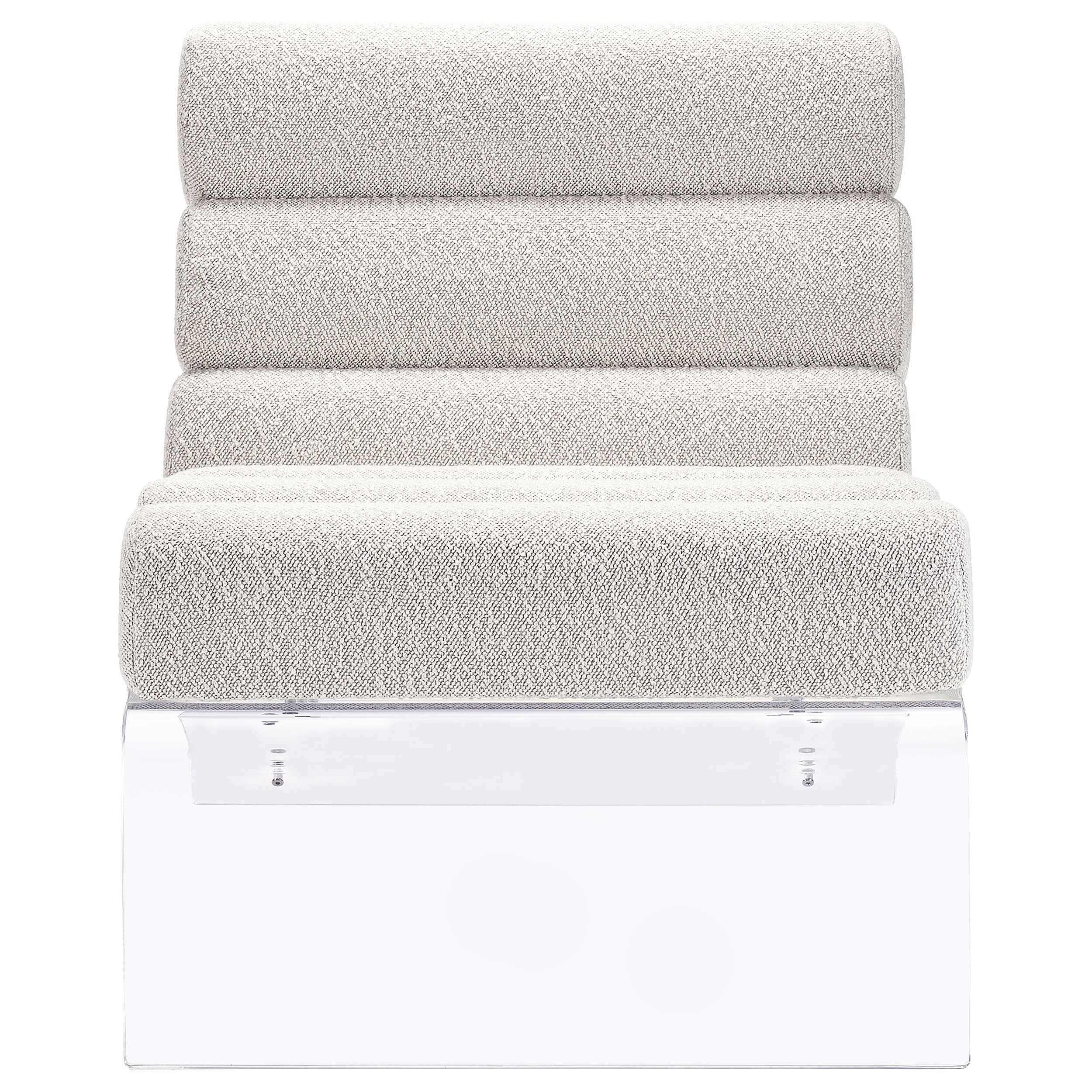 Serreta Boucle Upholstered Armless Acrylic Chair Ivory-
