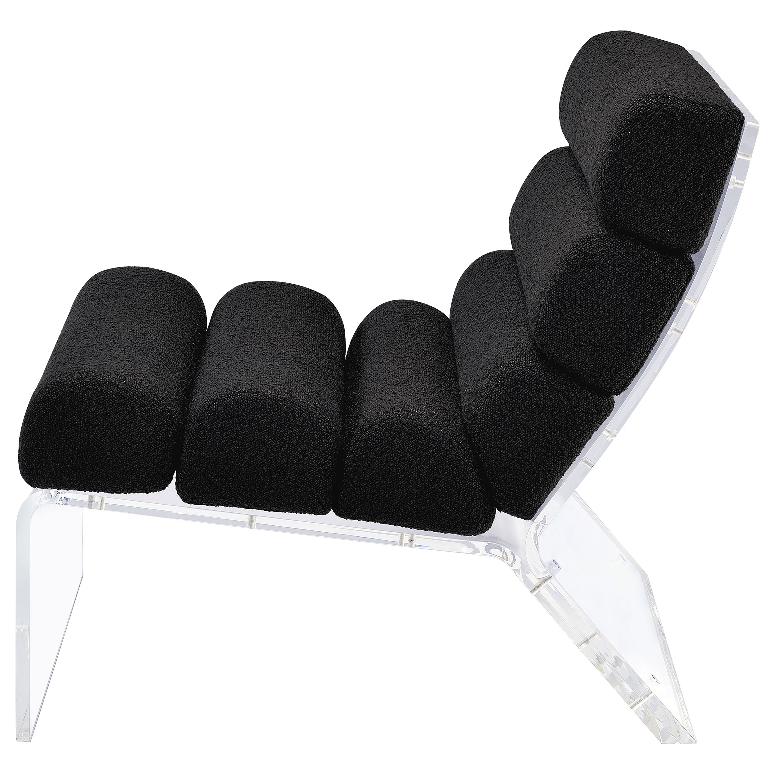 Serreta Boucle Upholstered Armless Acrylic Chair Black-