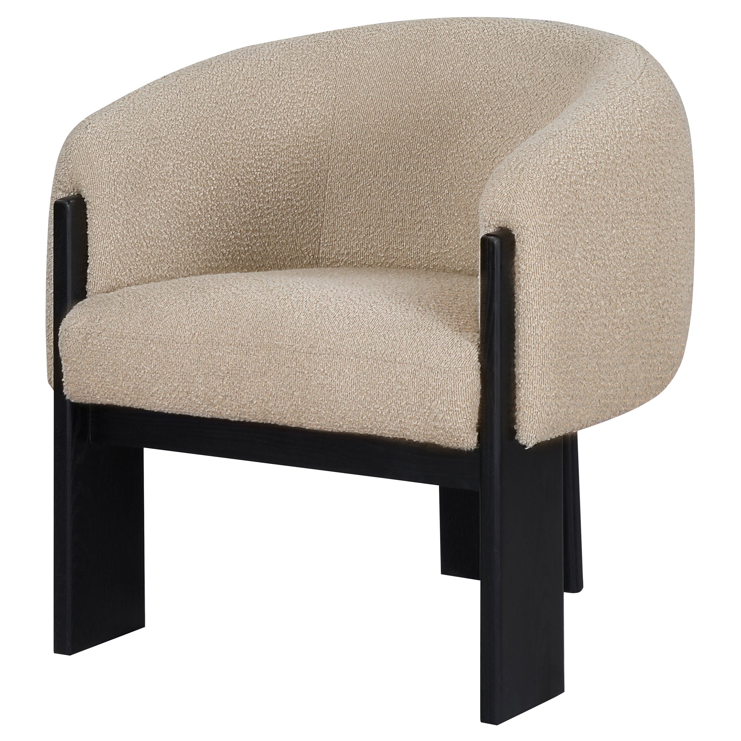 Valdez Boucle Upholstered Barrel Back Accent Chair Beige-