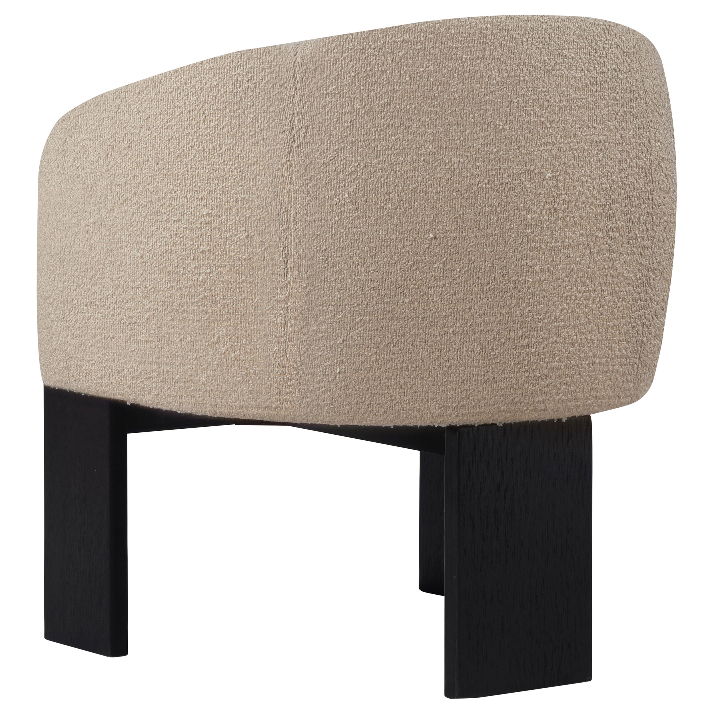 Valdez Boucle Upholstered Barrel Back Accent Chair Beige-