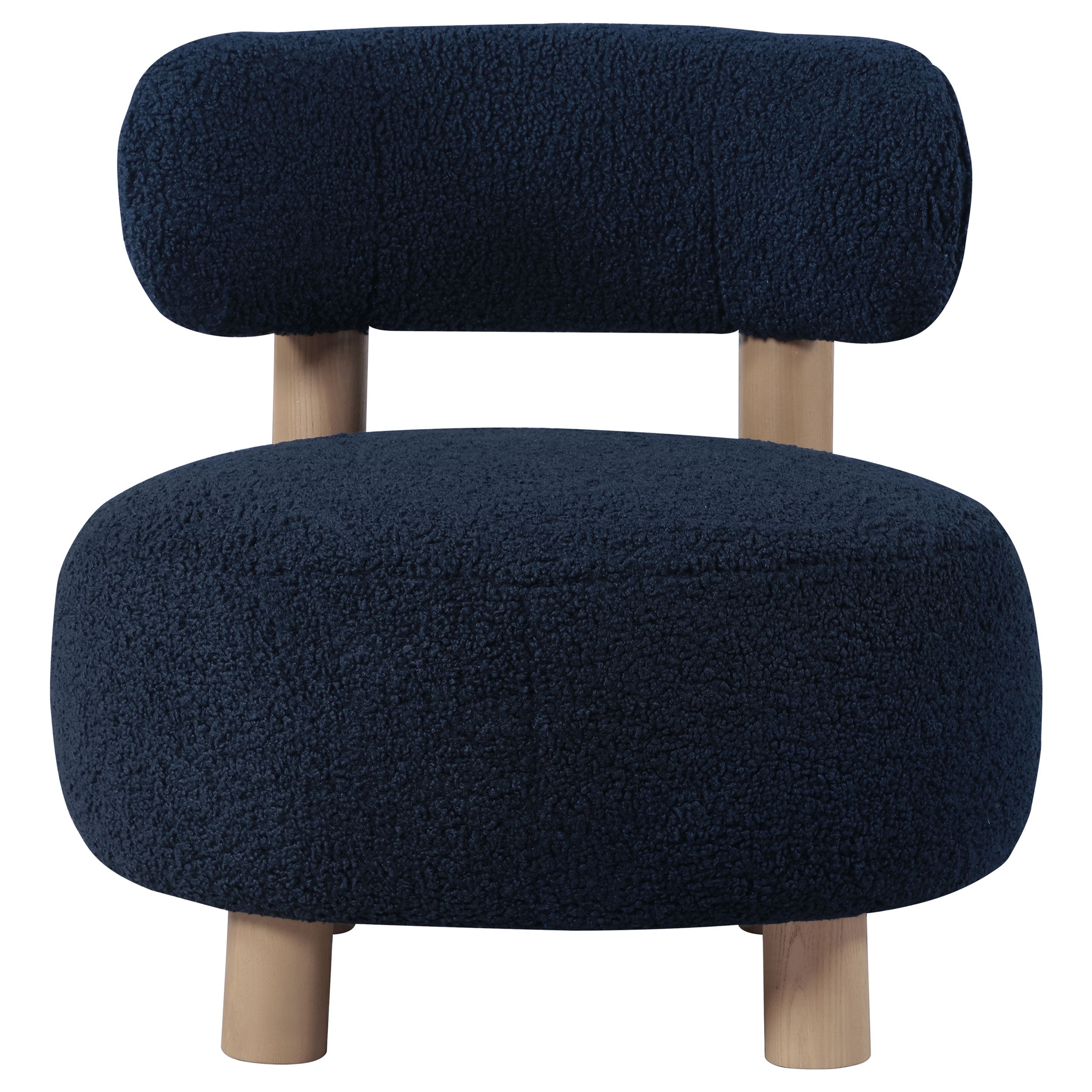 Zonie Boucle Upholstered Barrel Back Accent Chair Blue-