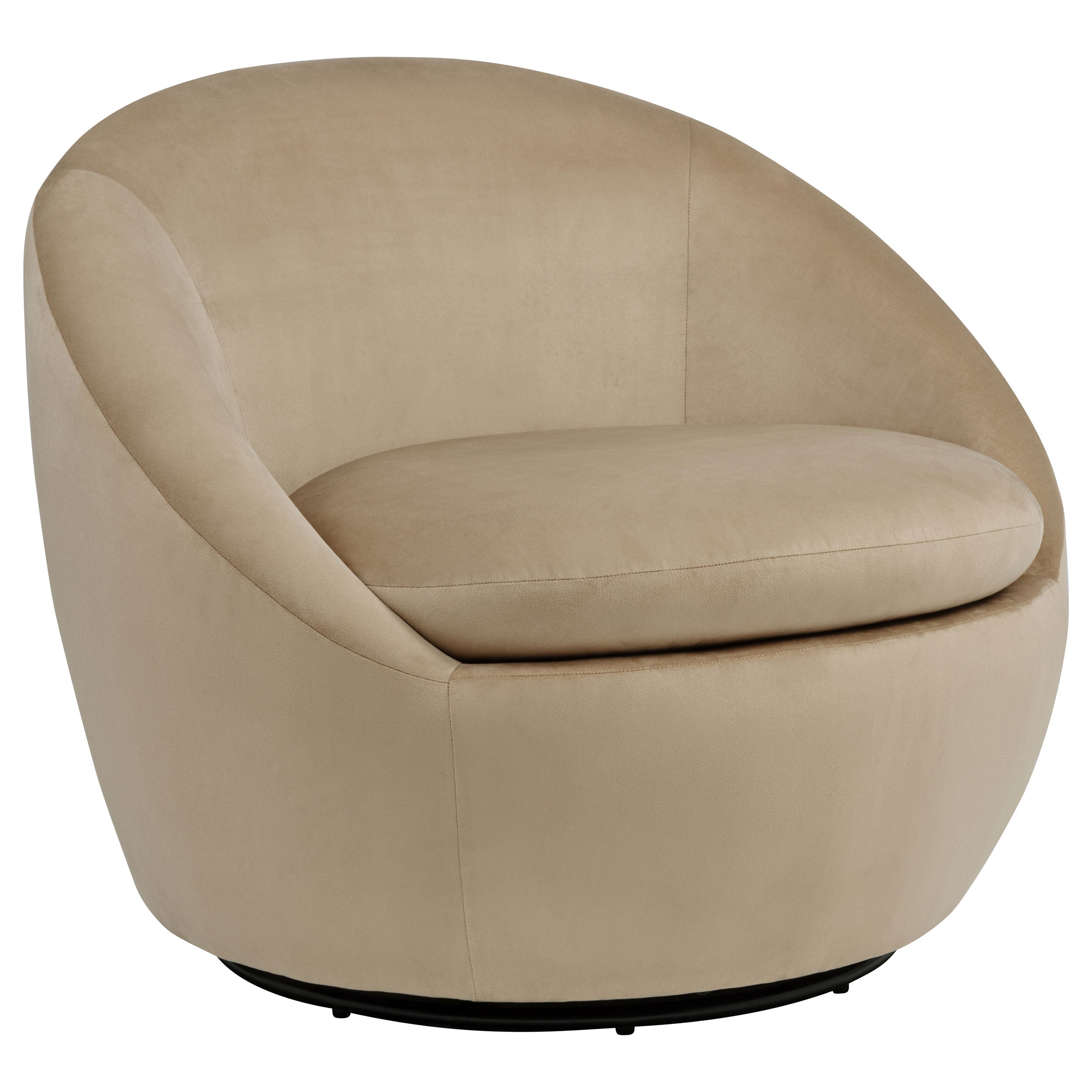 Myernick Velvet Upholstered Swivel Accent Chair Camel-