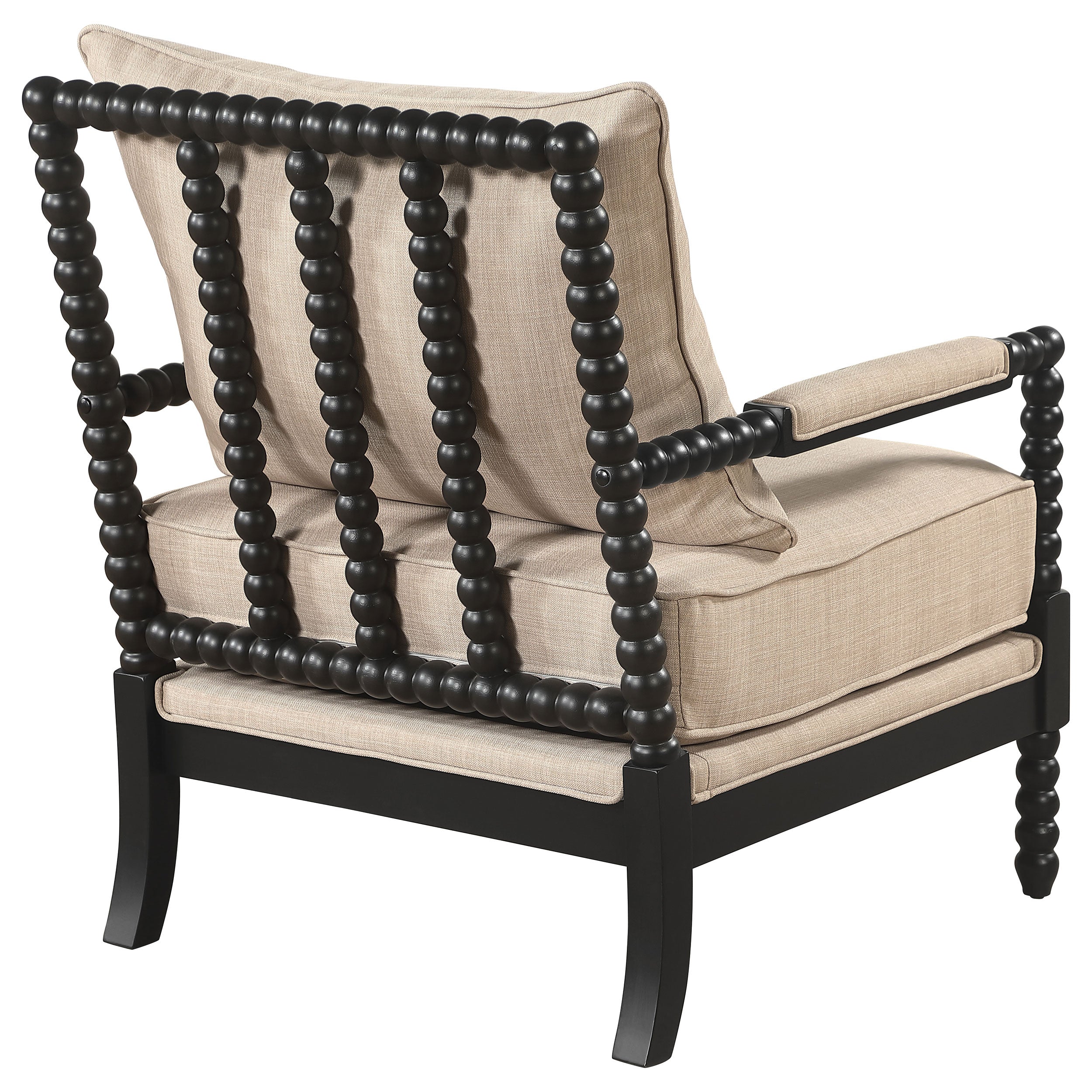 Blanchett Upholstered Bobbin Accent Chair Beige and Black-
