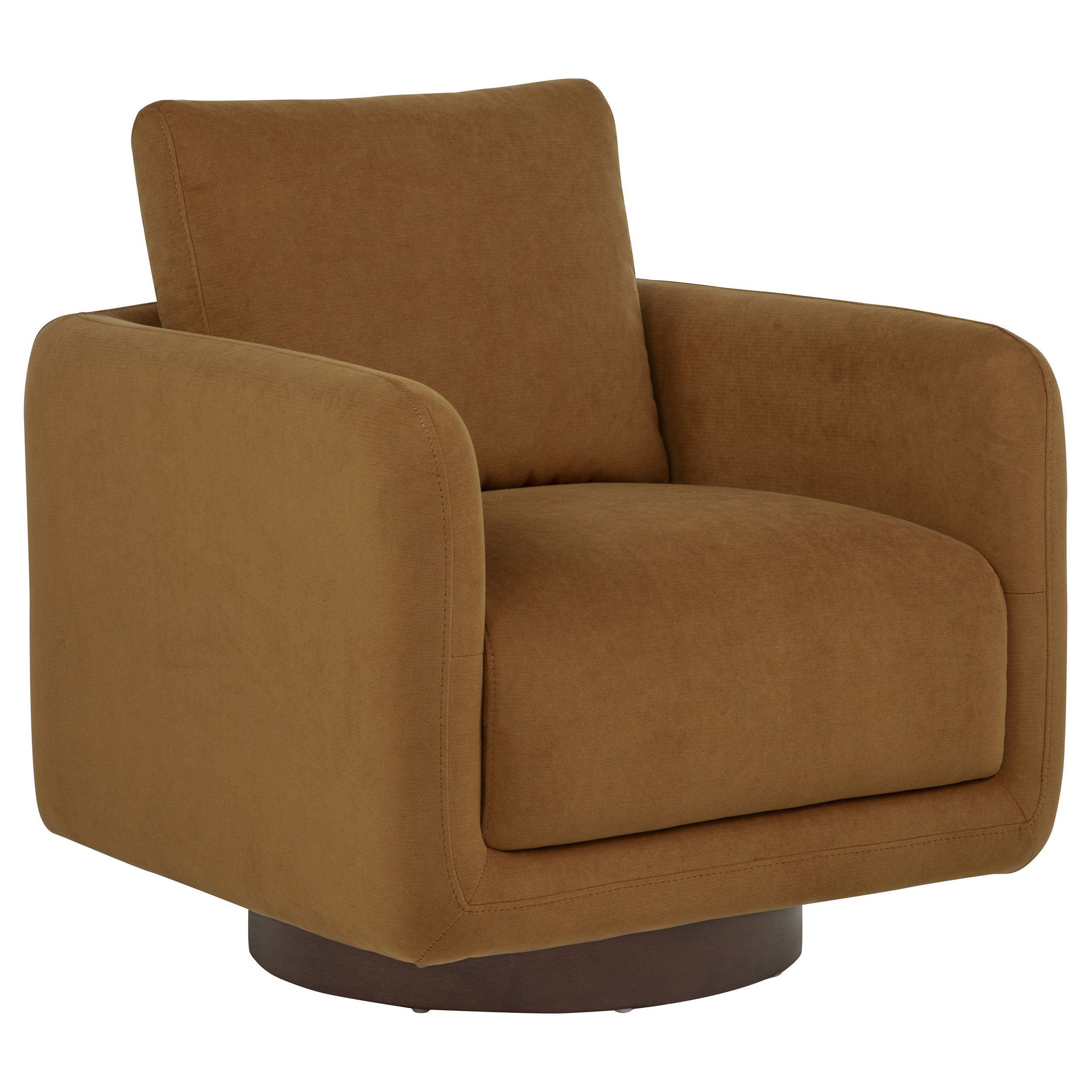 Iris Fabric Upholstered Swivel Accent Chair Rust-