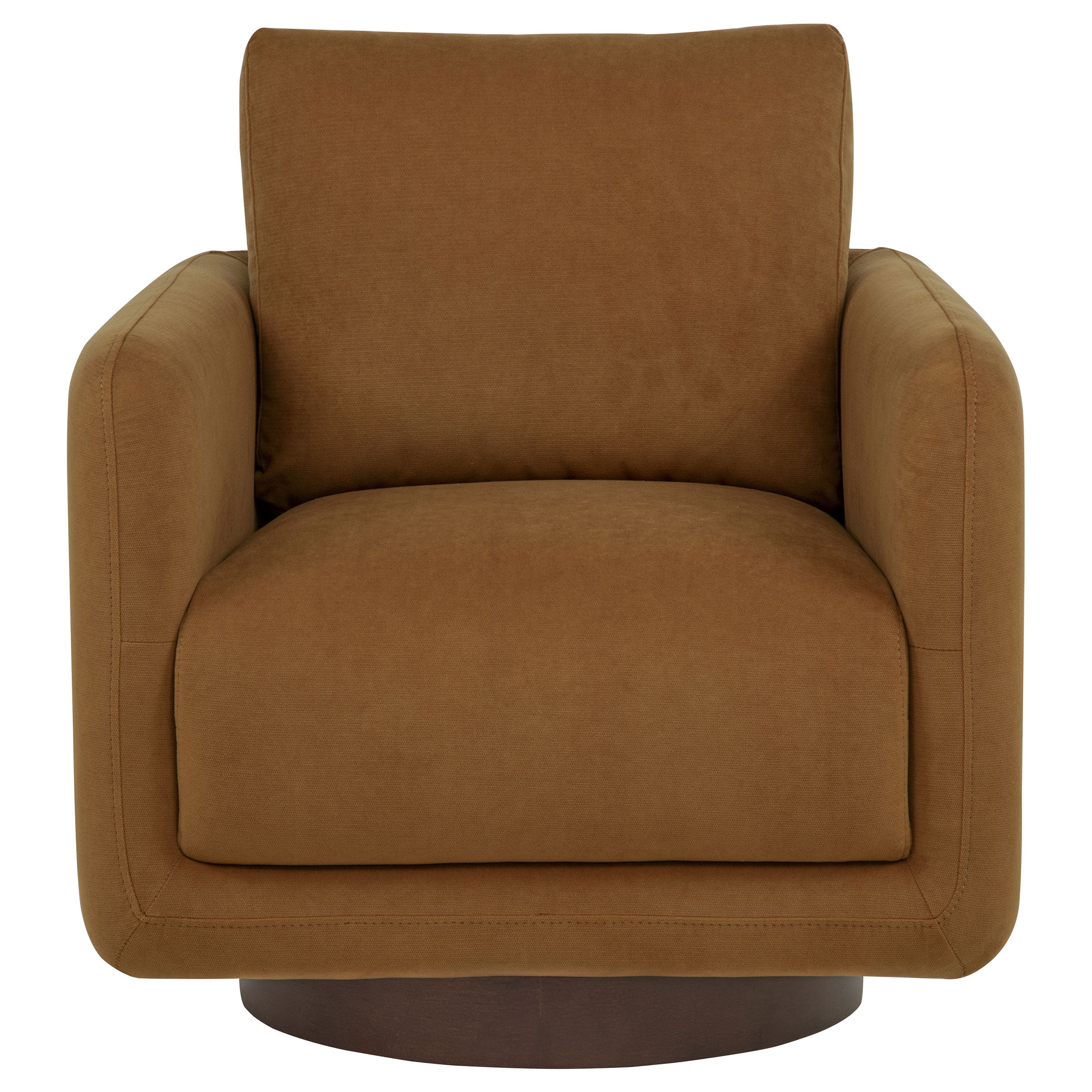 Iris Fabric Upholstered Swivel Accent Chair Rust-