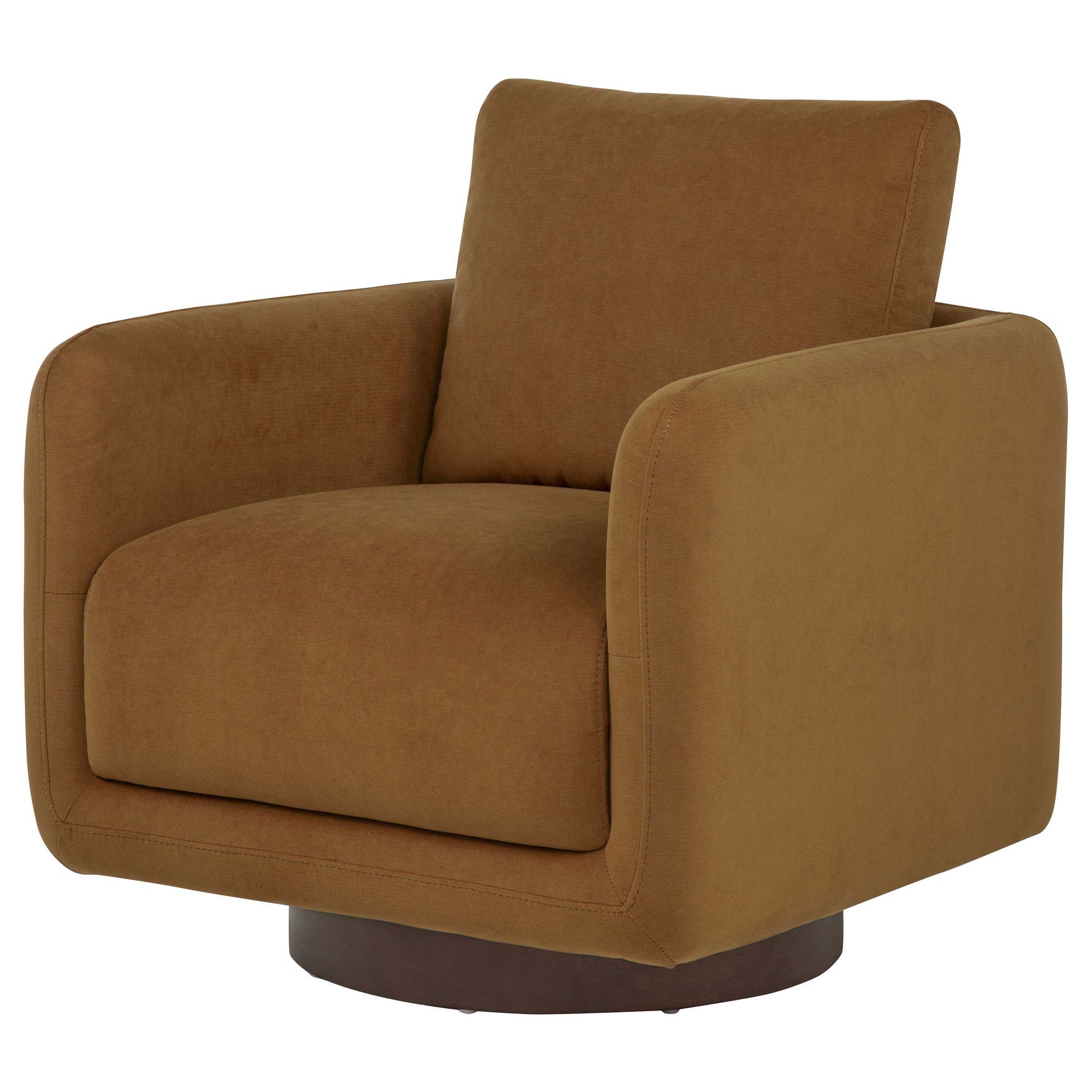 Iris Fabric Upholstered Swivel Accent Chair Rust-