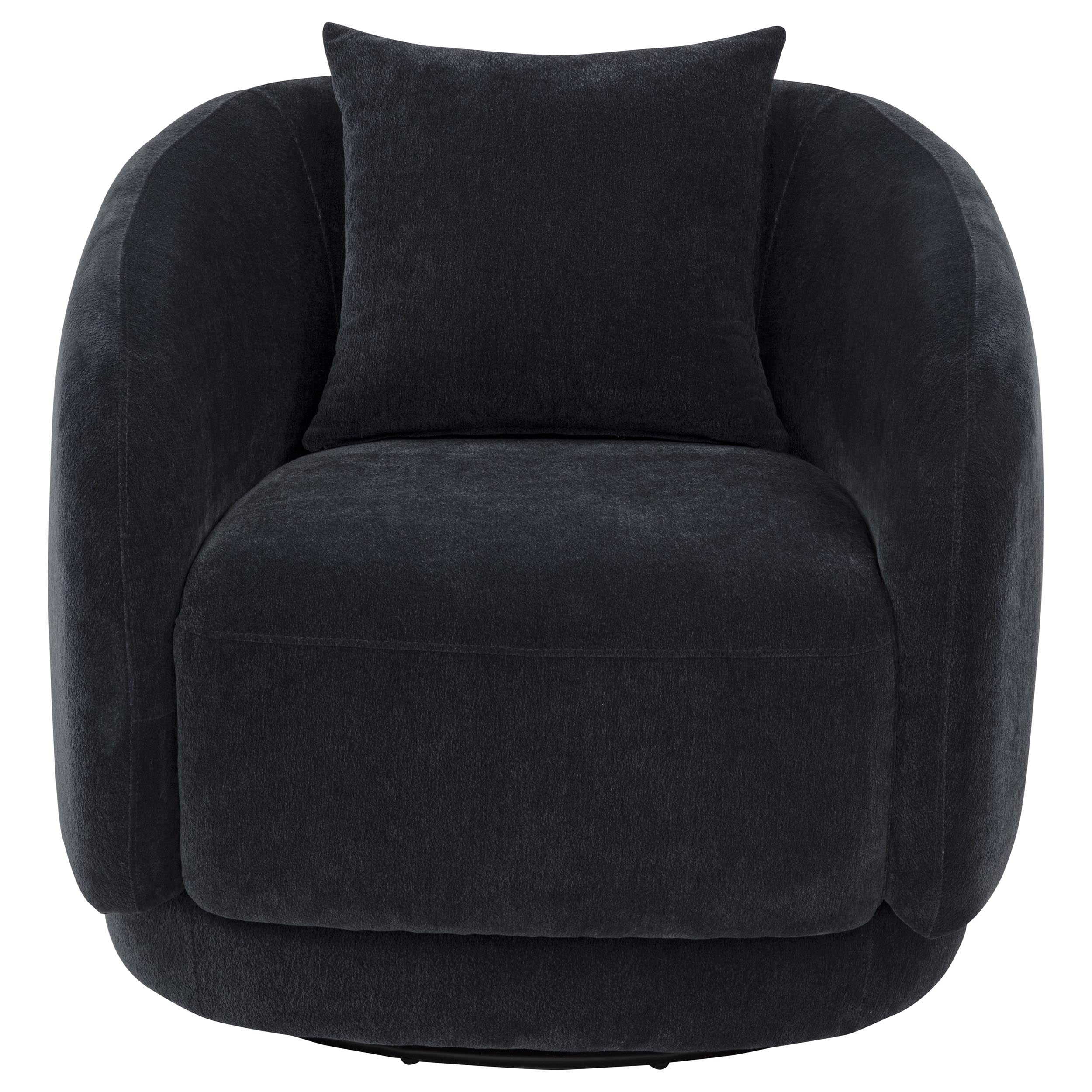 Arnaud Chenille Upholstered Swivel Accent Chair Navy-