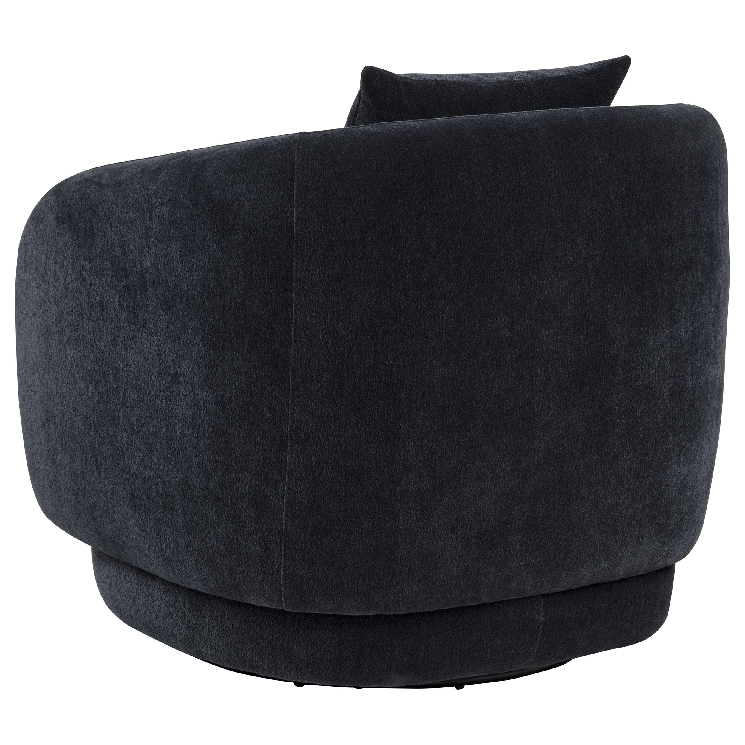Arnaud Chenille Upholstered Swivel Accent Chair Navy-