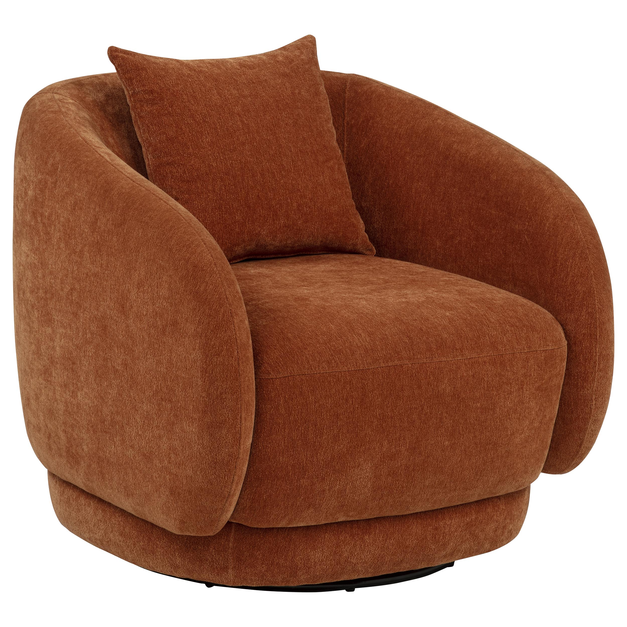 Arnaud Chenille Upholstered Swivel Accent Chair Burnt Orange-
