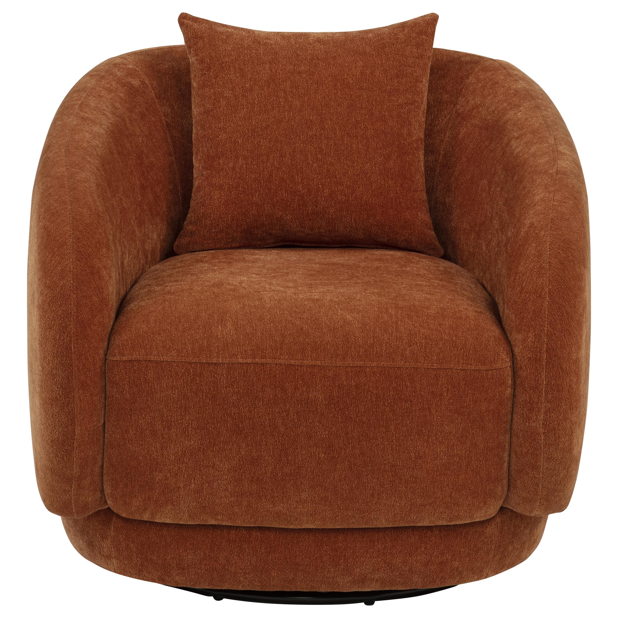 Arnaud Chenille Upholstered Swivel Accent Chair Burnt Orange-