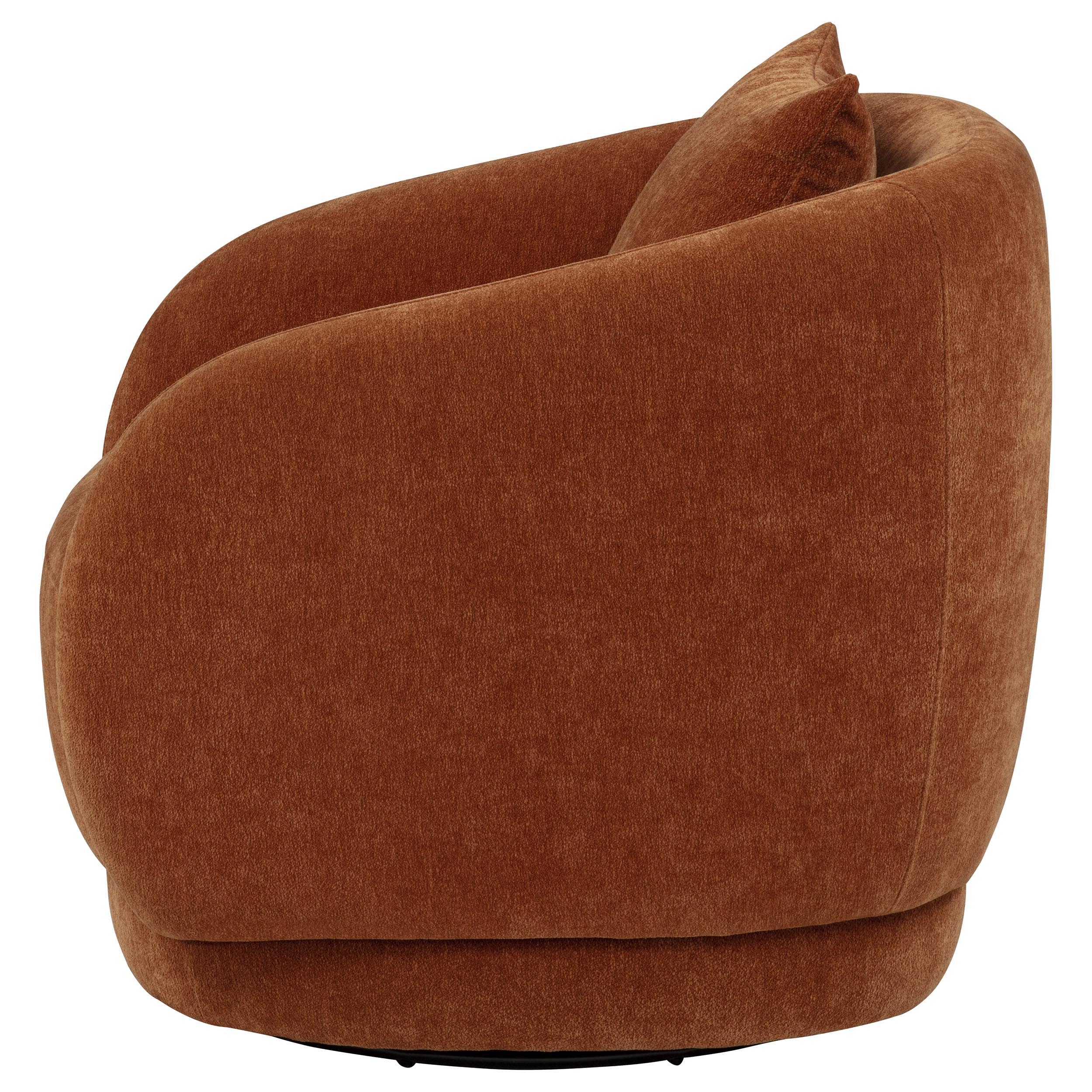 Arnaud Chenille Upholstered Swivel Accent Chair Burnt Orange-