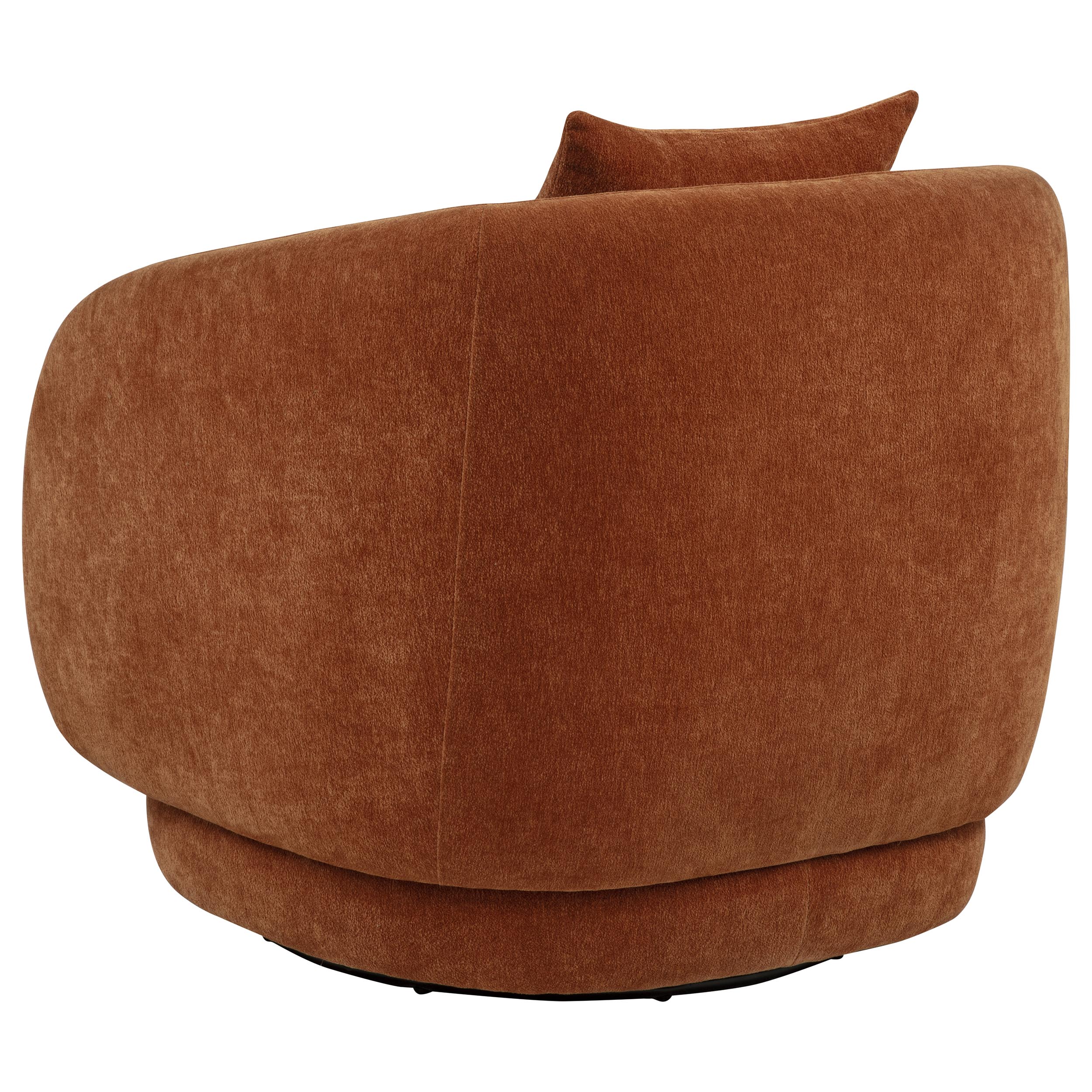Arnaud Chenille Upholstered Swivel Accent Chair Burnt Orange-