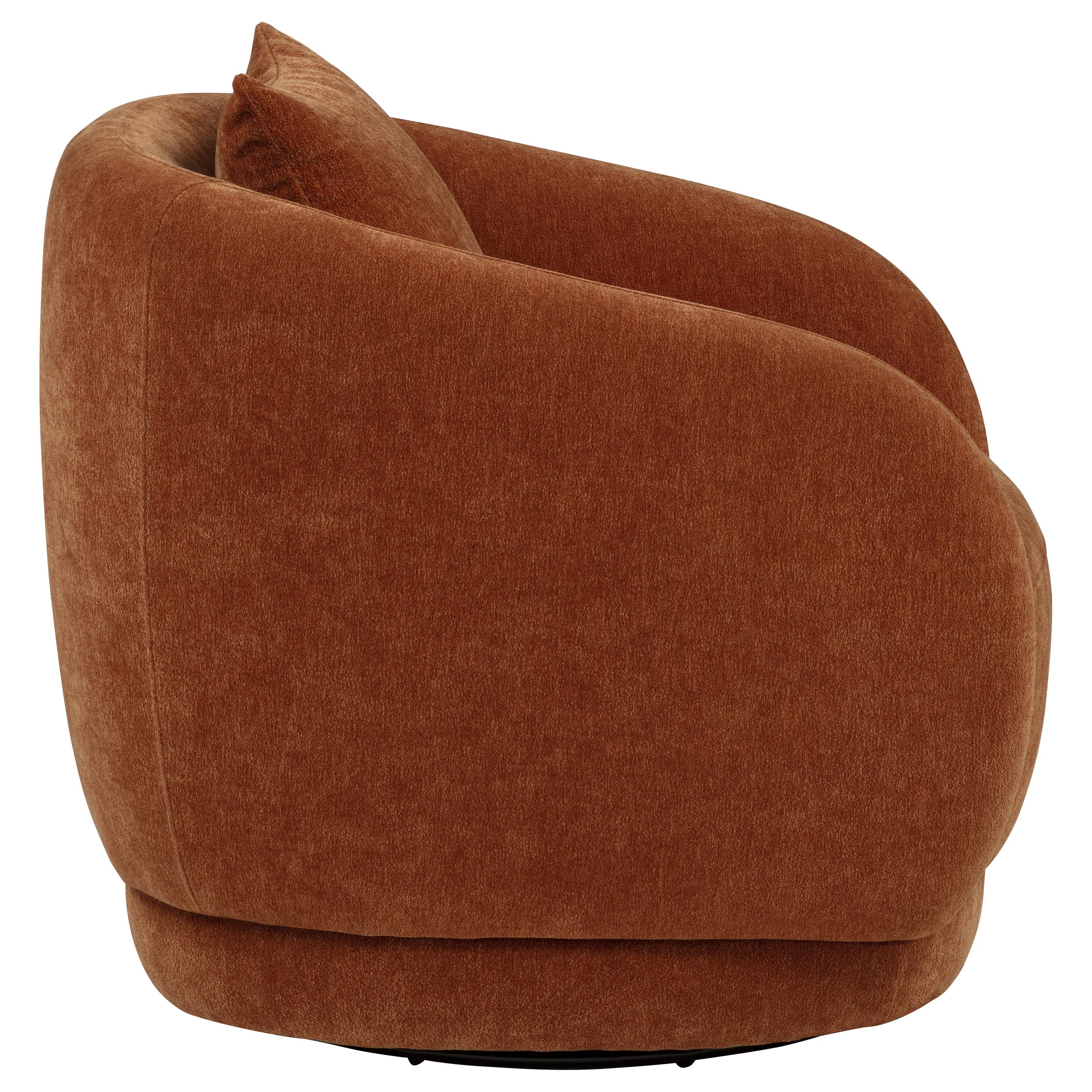 Arnaud Chenille Upholstered Swivel Accent Chair Burnt Orange-
