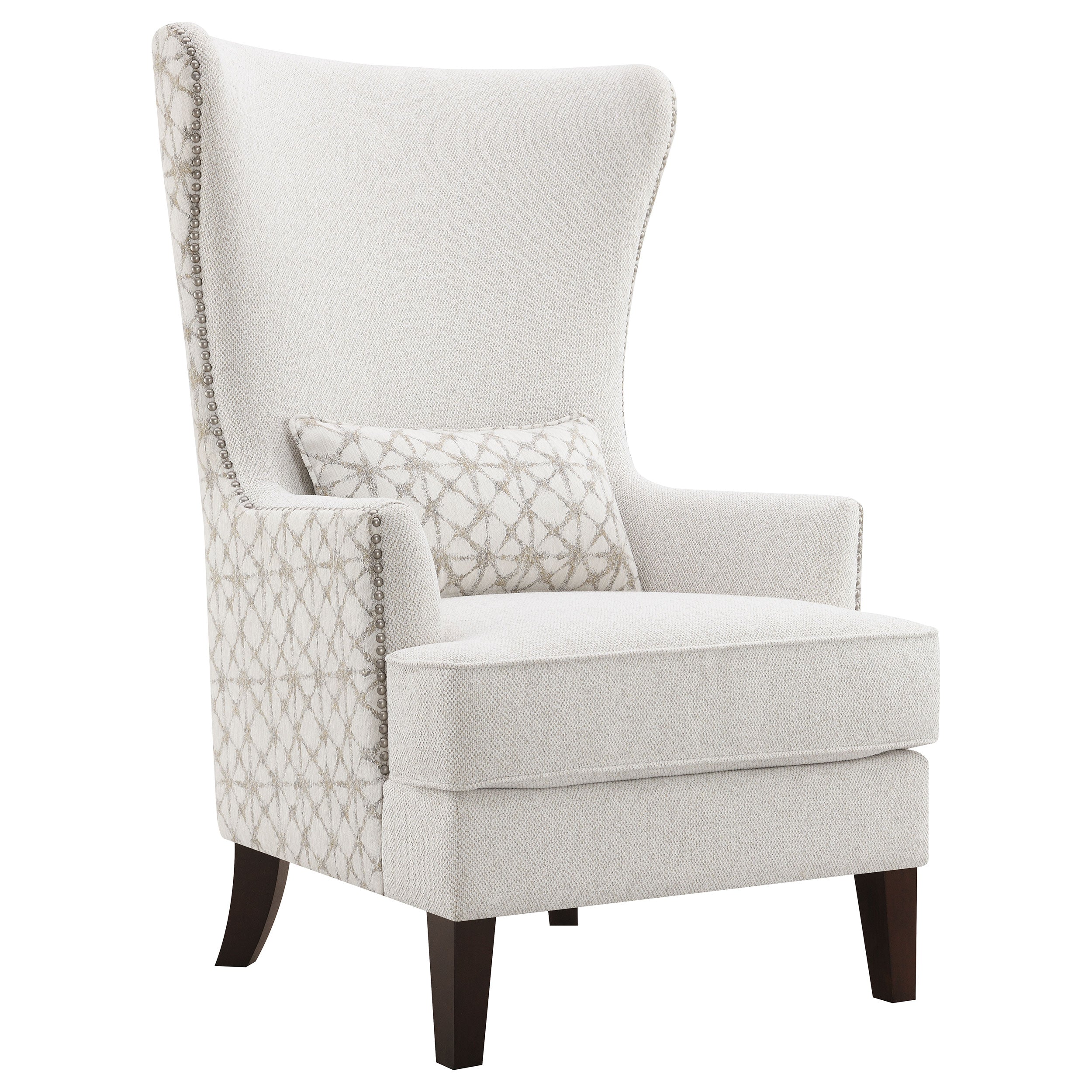 Pippin Upholstered High Wingback Accent Chair Latte-