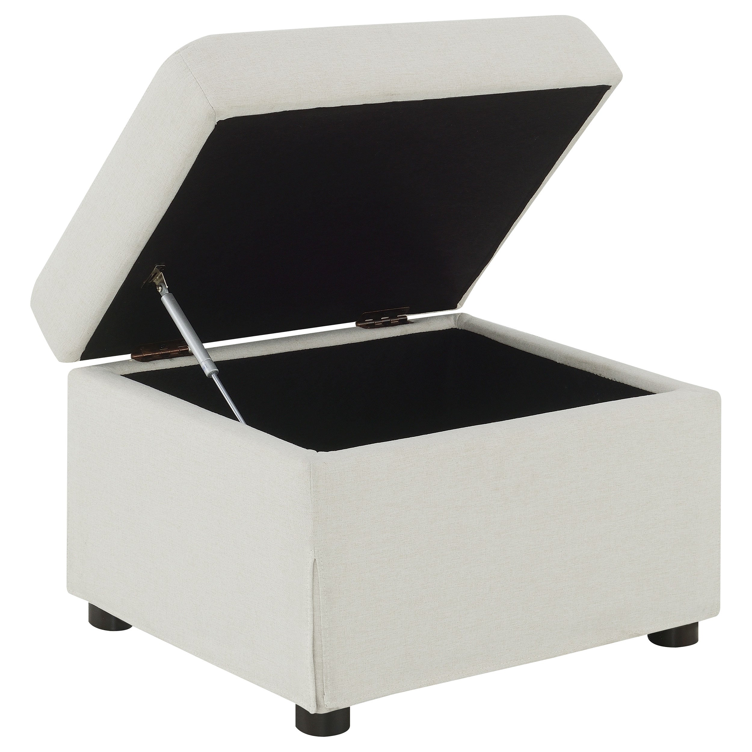 Winter Upholstered Hydraulic Lift Top Storage Ottoman Beige-