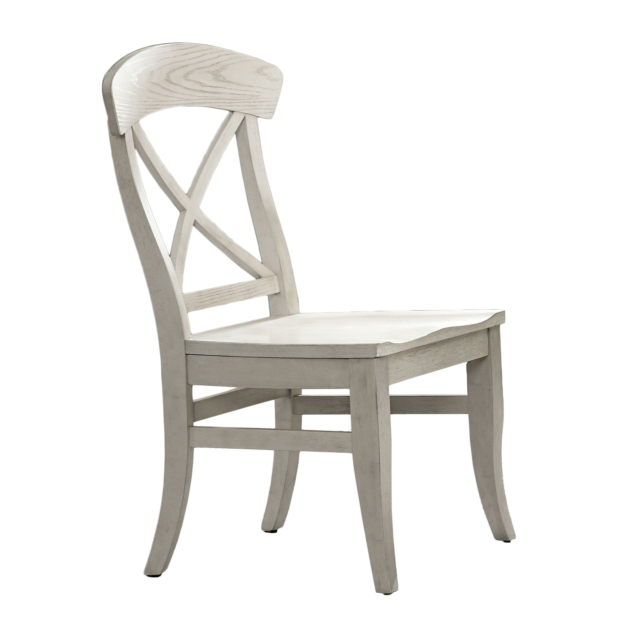 Harola - Cross-Back Dining Side Chairs In (Set of 2) - Smoky White - Best Buy Furniture