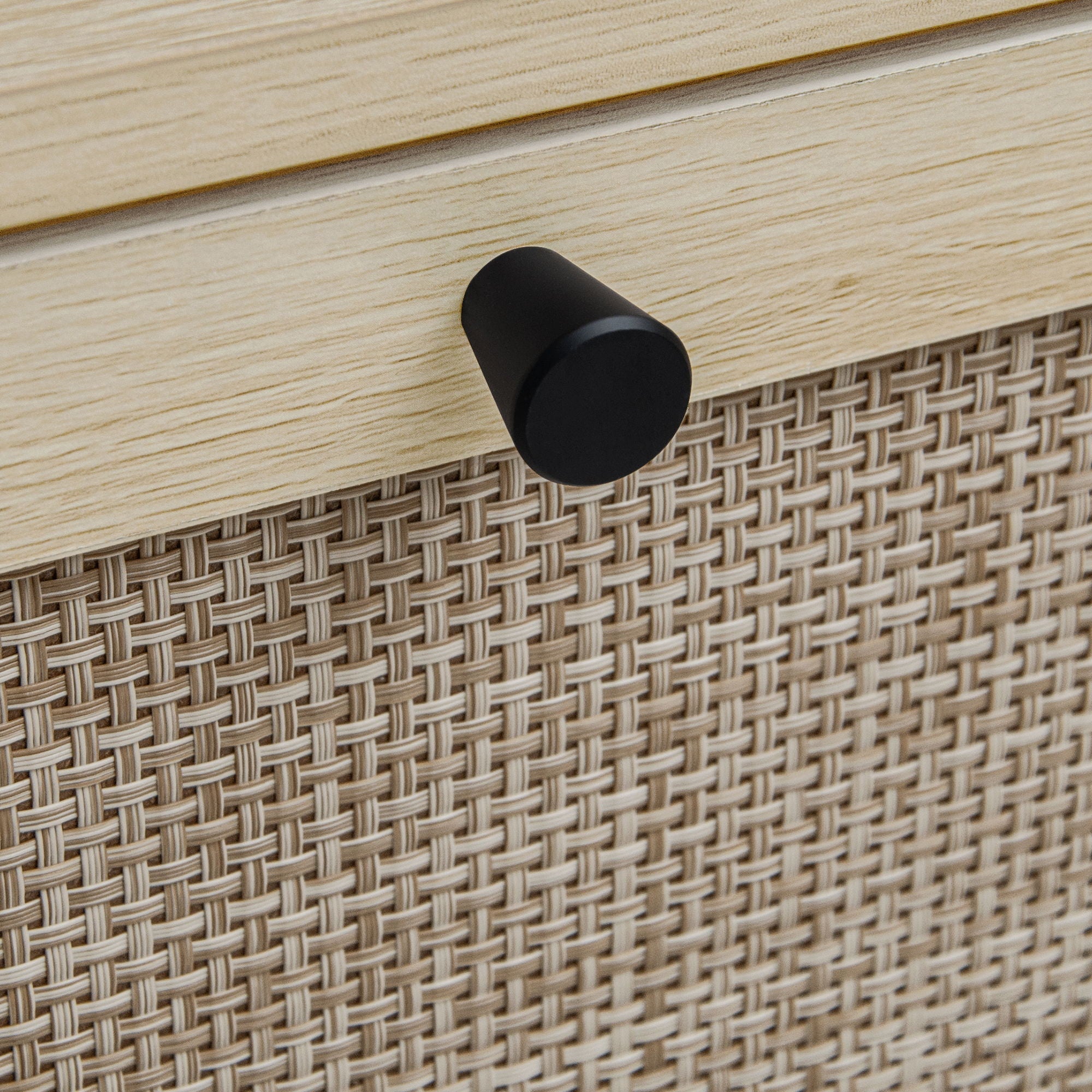 Modern Rattan 3 Door Shoe Rack Cabinet for Entryway