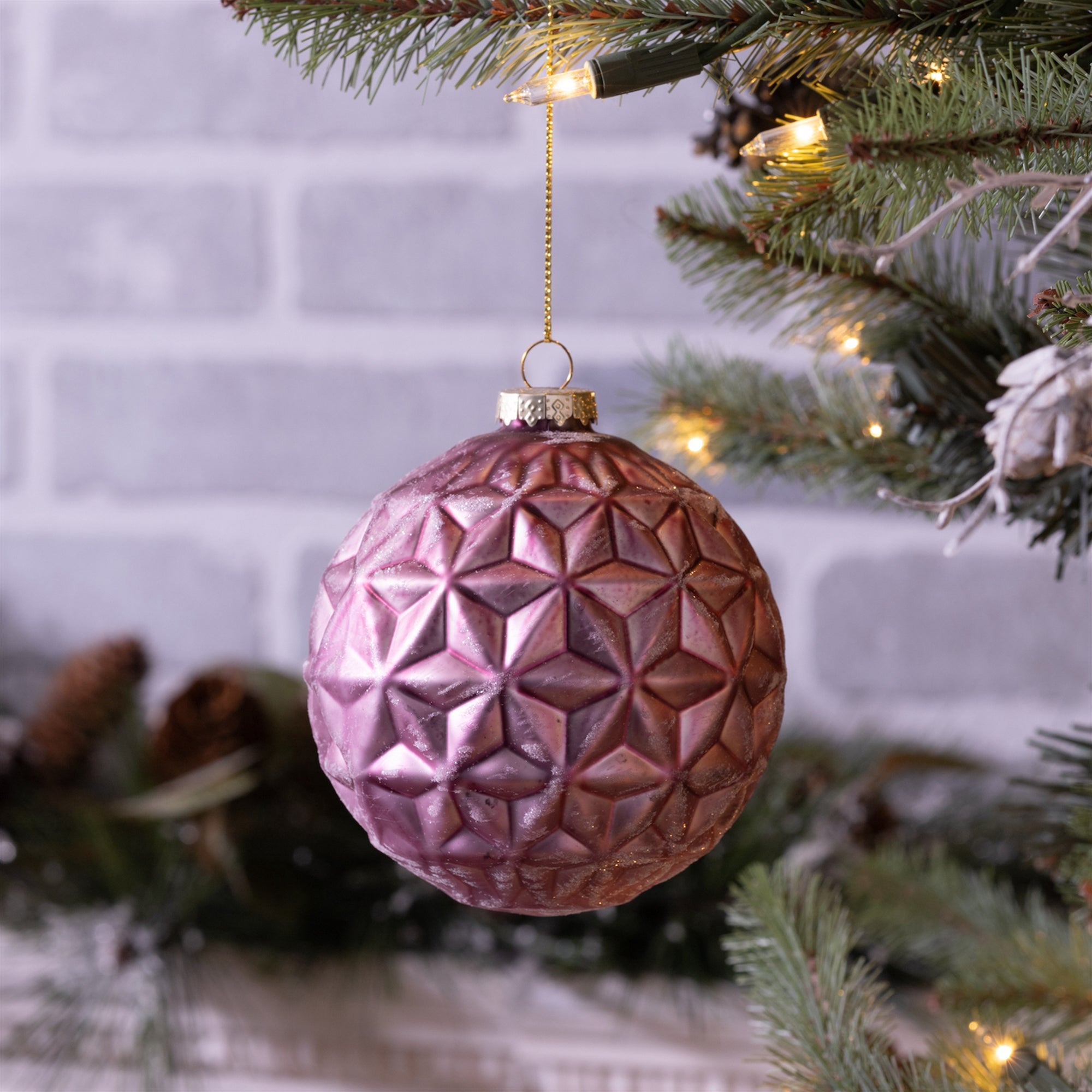 Pink-Geometric-Frost-Glass-Ornament-(Set-of-6)-Christmas-Ornaments