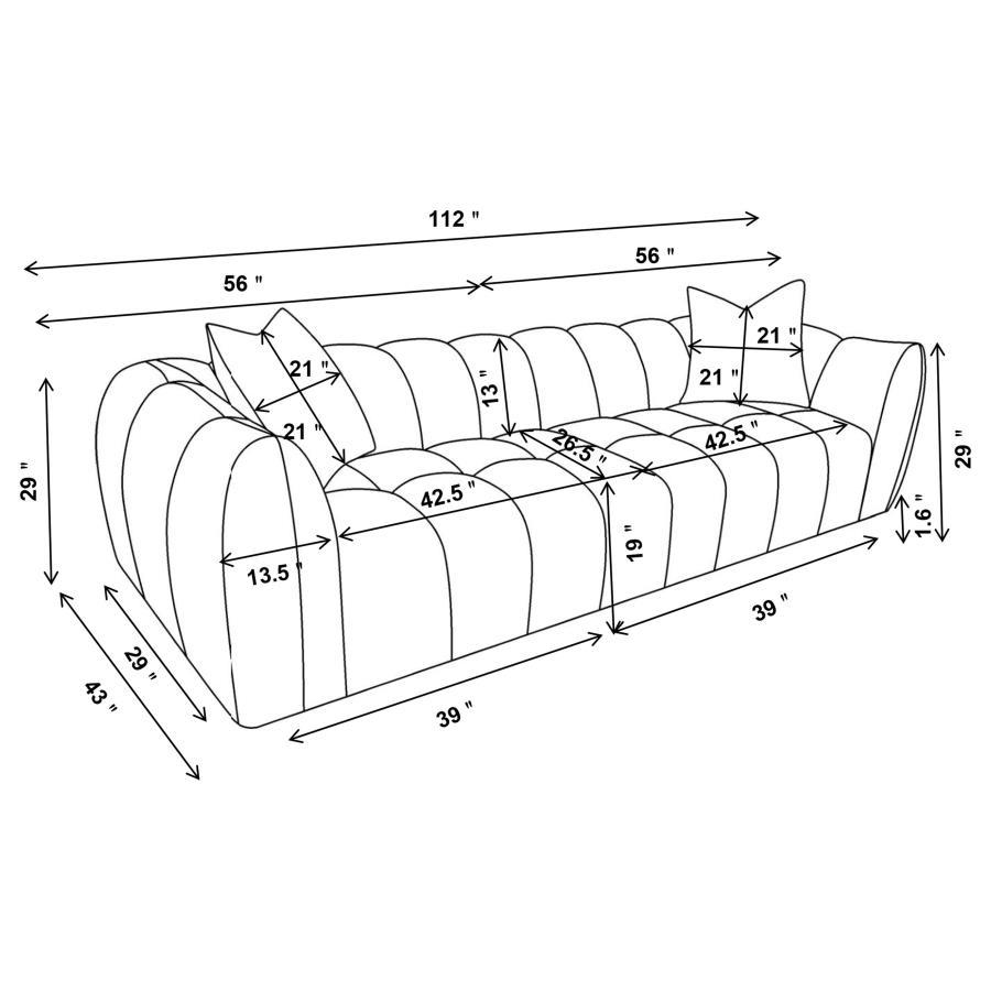 Winchester - Boucle Upholstered Extra Long Sofa - Sand Pebble - Best Buy Furniture
