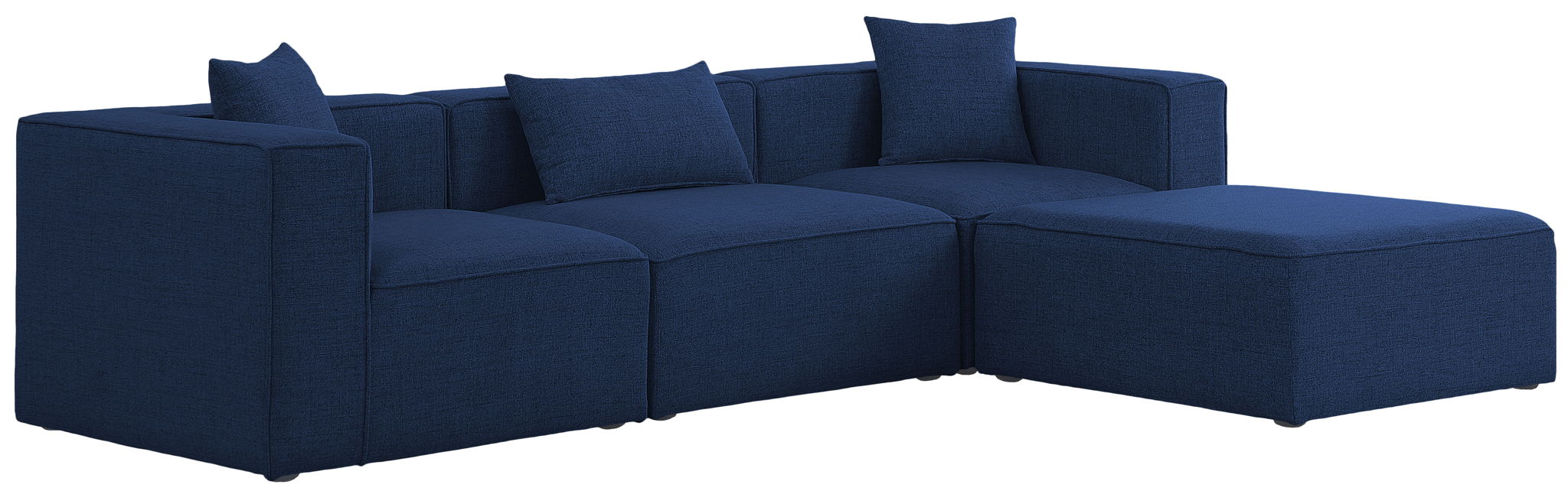 Cube - Linen 4 Piece Modular Sectional With Chaise