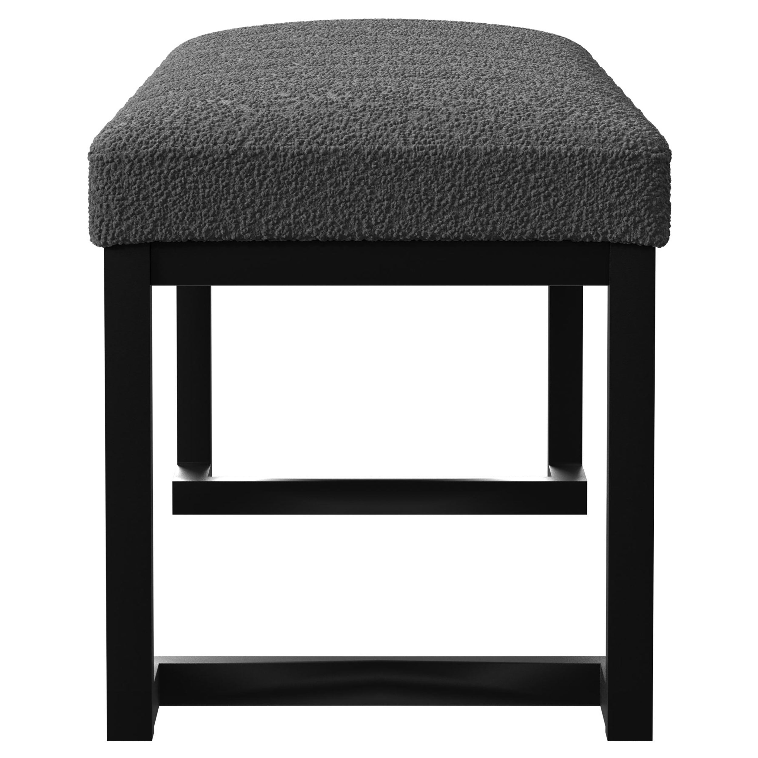Mesa Boucle Upholstered Tufted Accent Bench Charcoal-