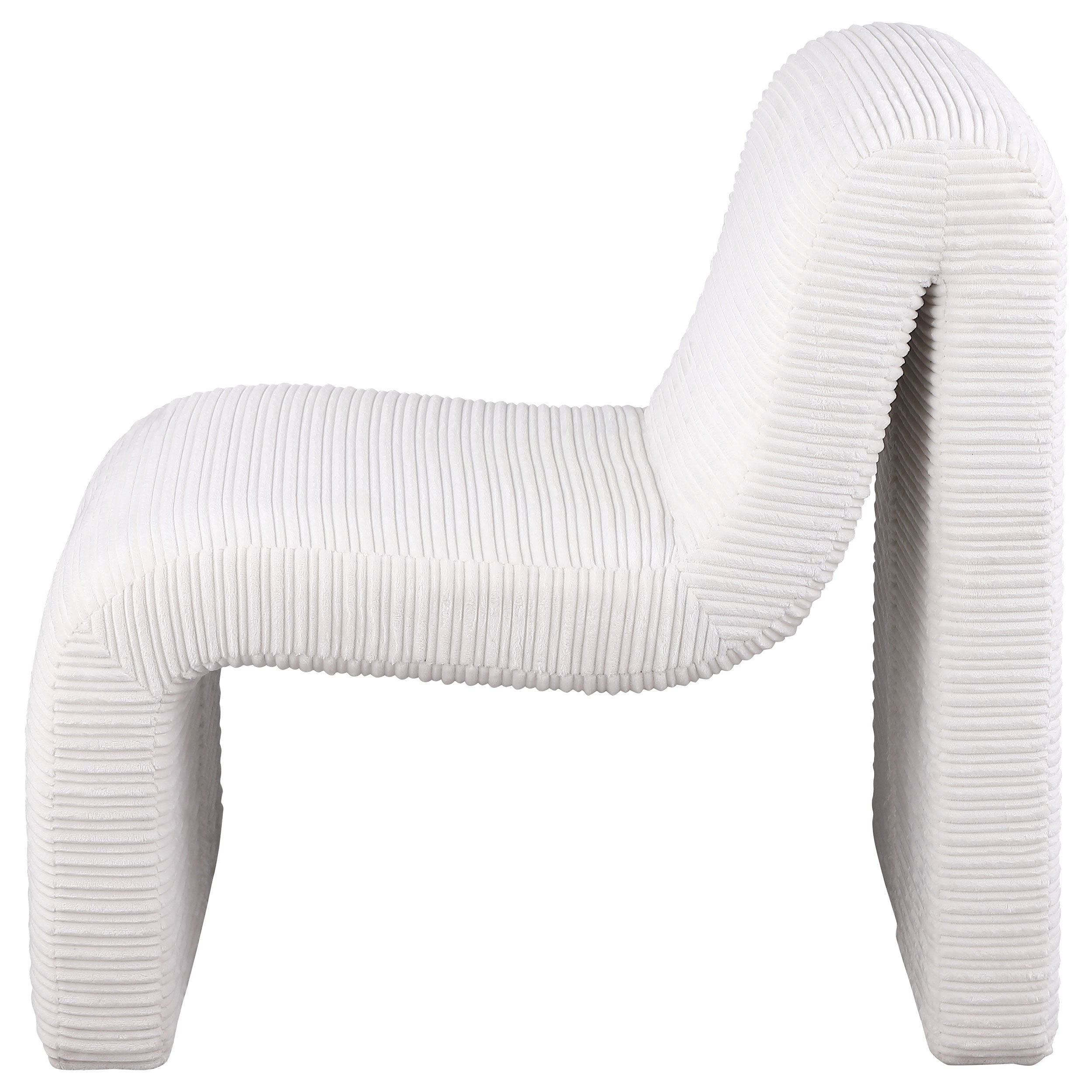 Drayton Upholstered Curved Armless Accent Chair Ivory-