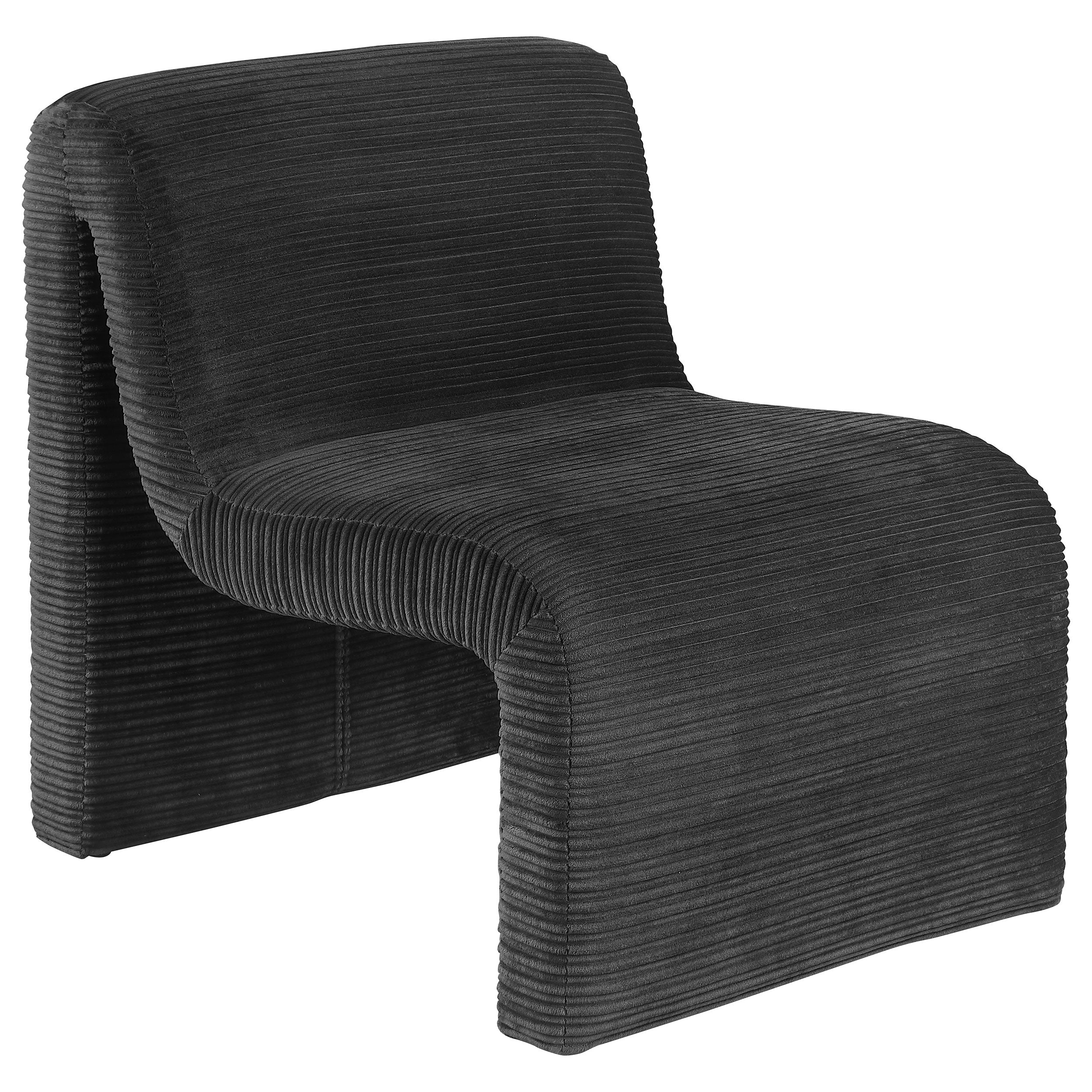 Drayton Upholstered Curved Armless Accent Chair Black-