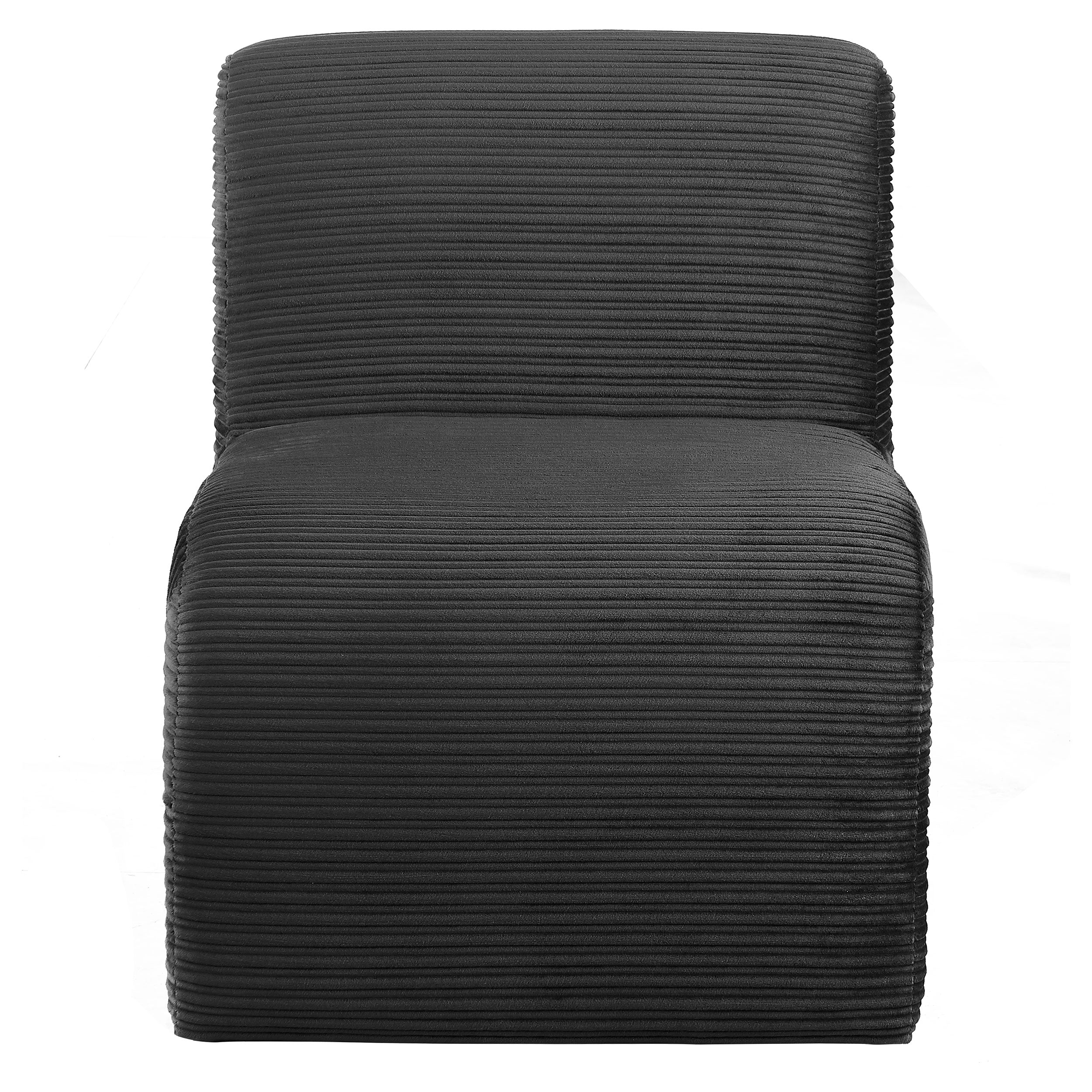 Drayton Upholstered Curved Armless Accent Chair Black-