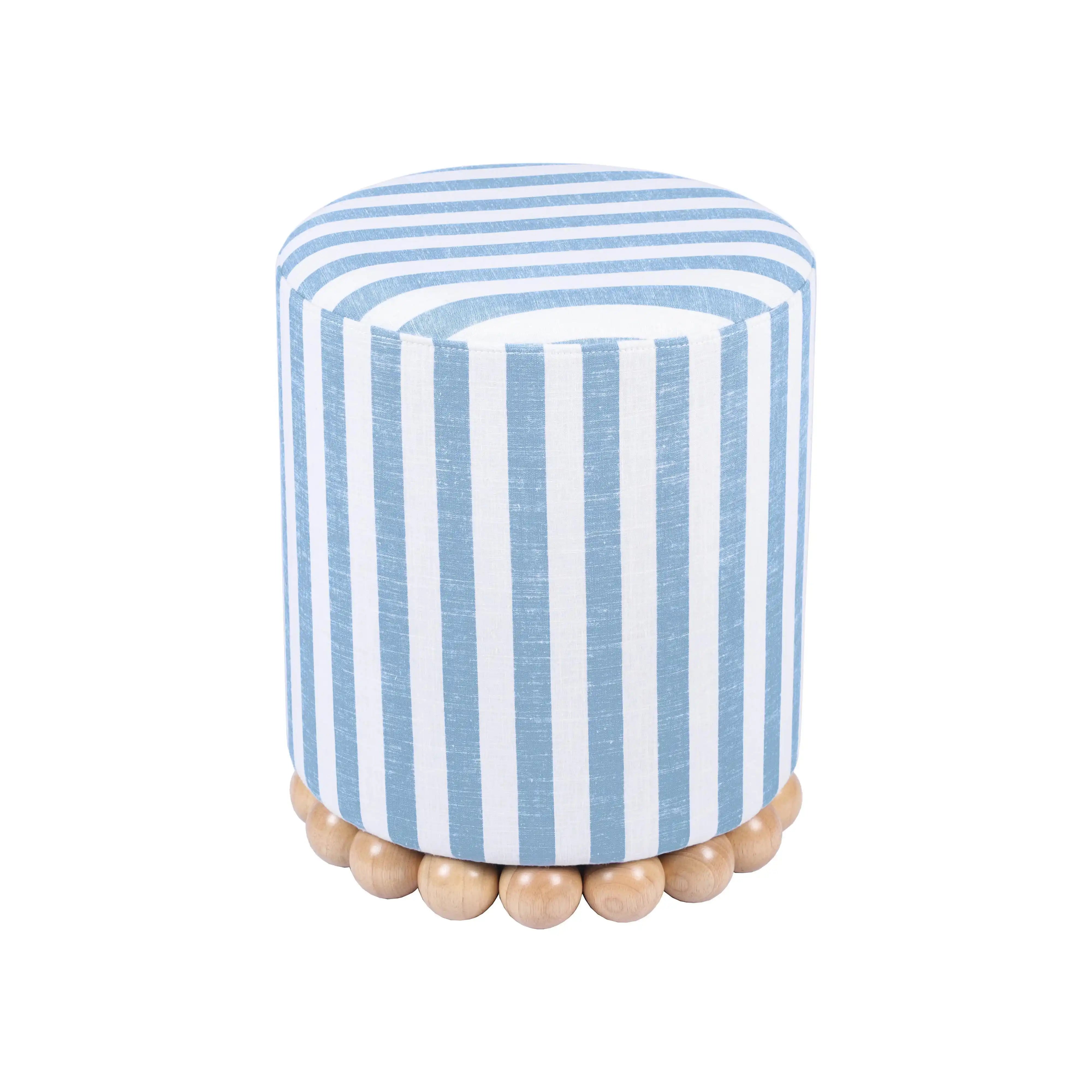 Dex - Striped Linen Ottoman
