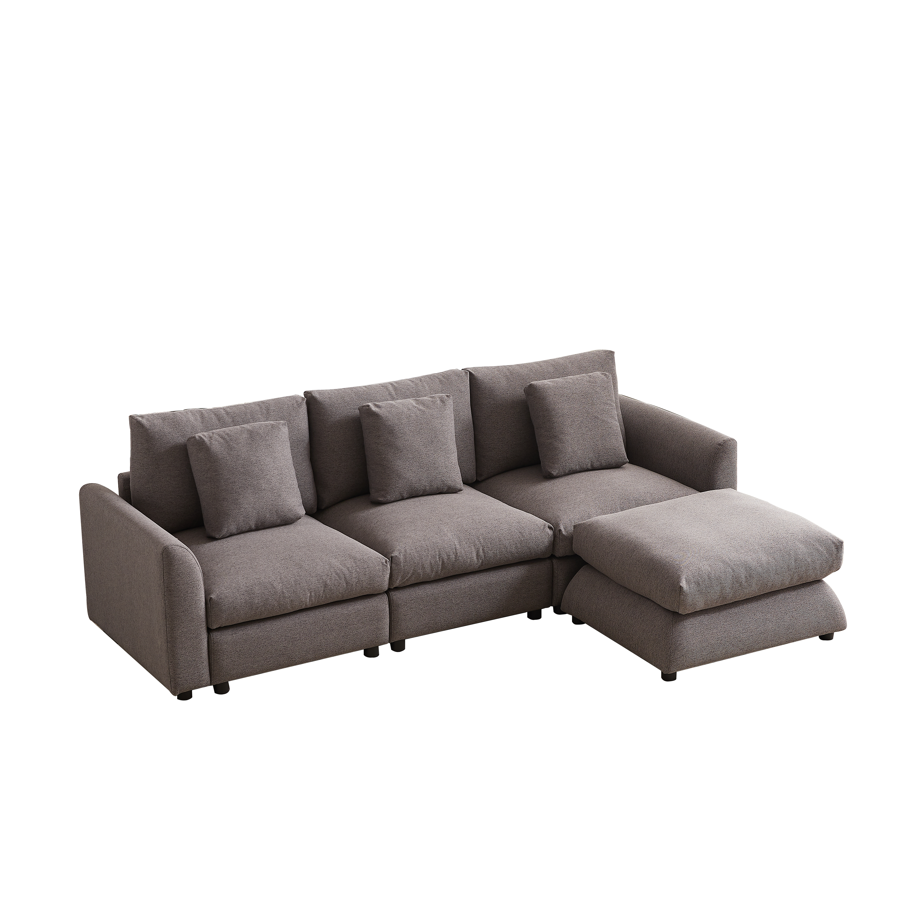 102.2 Inch Combination Modular Sofa with Ottoman Grey