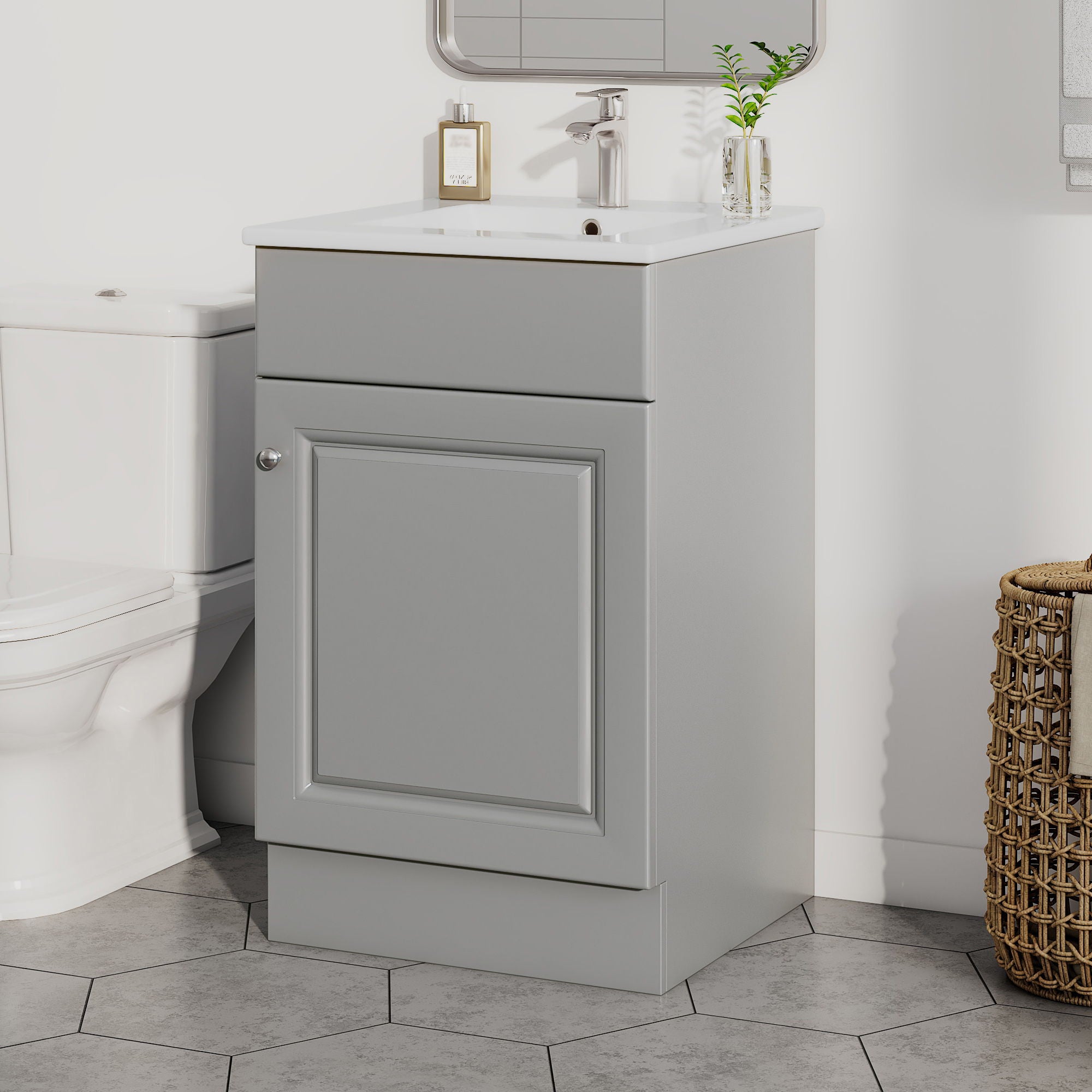 Bathroom Vanity With Sink, Cabinet With Adjustable Shelf