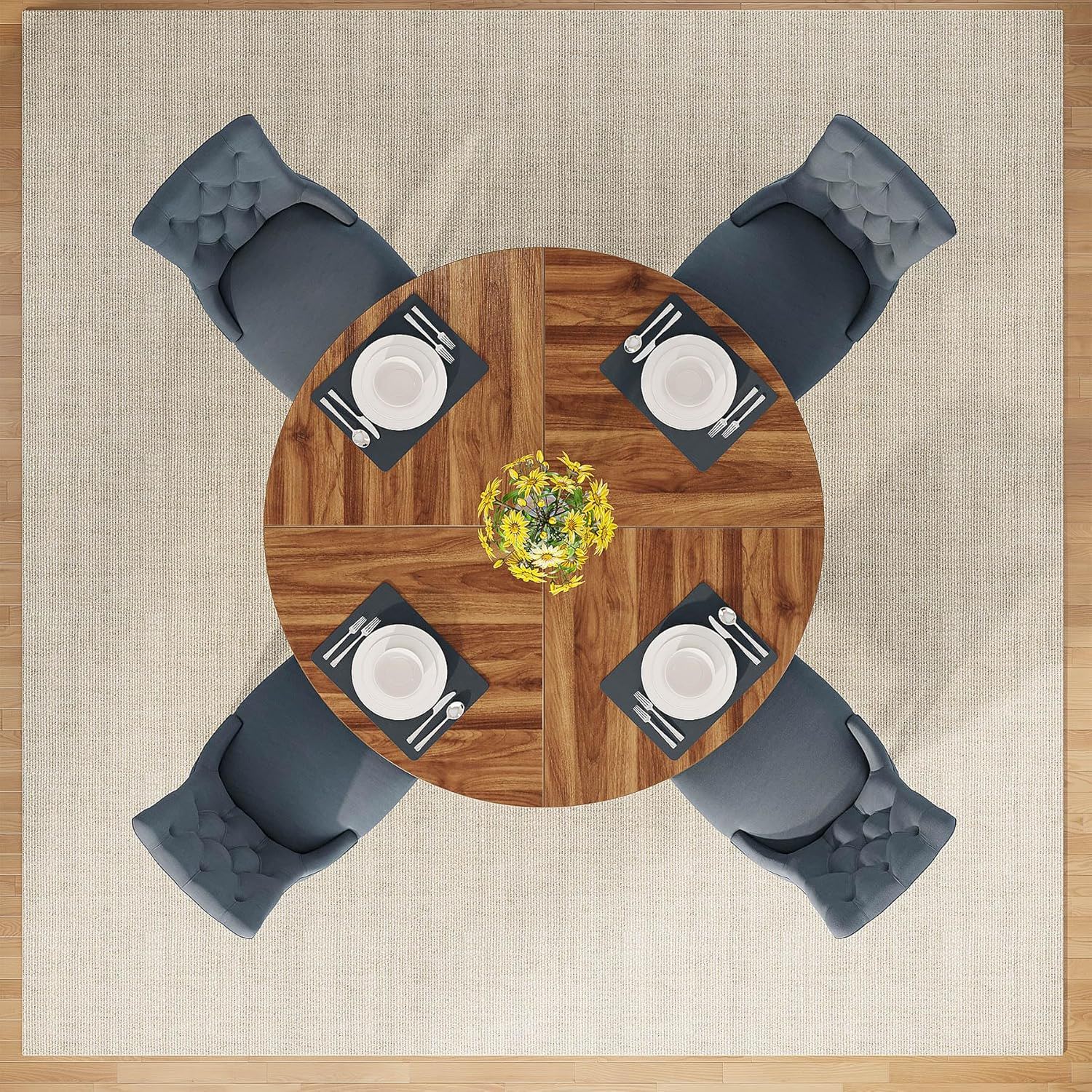 Round Dining Cross Base Kitchen Table