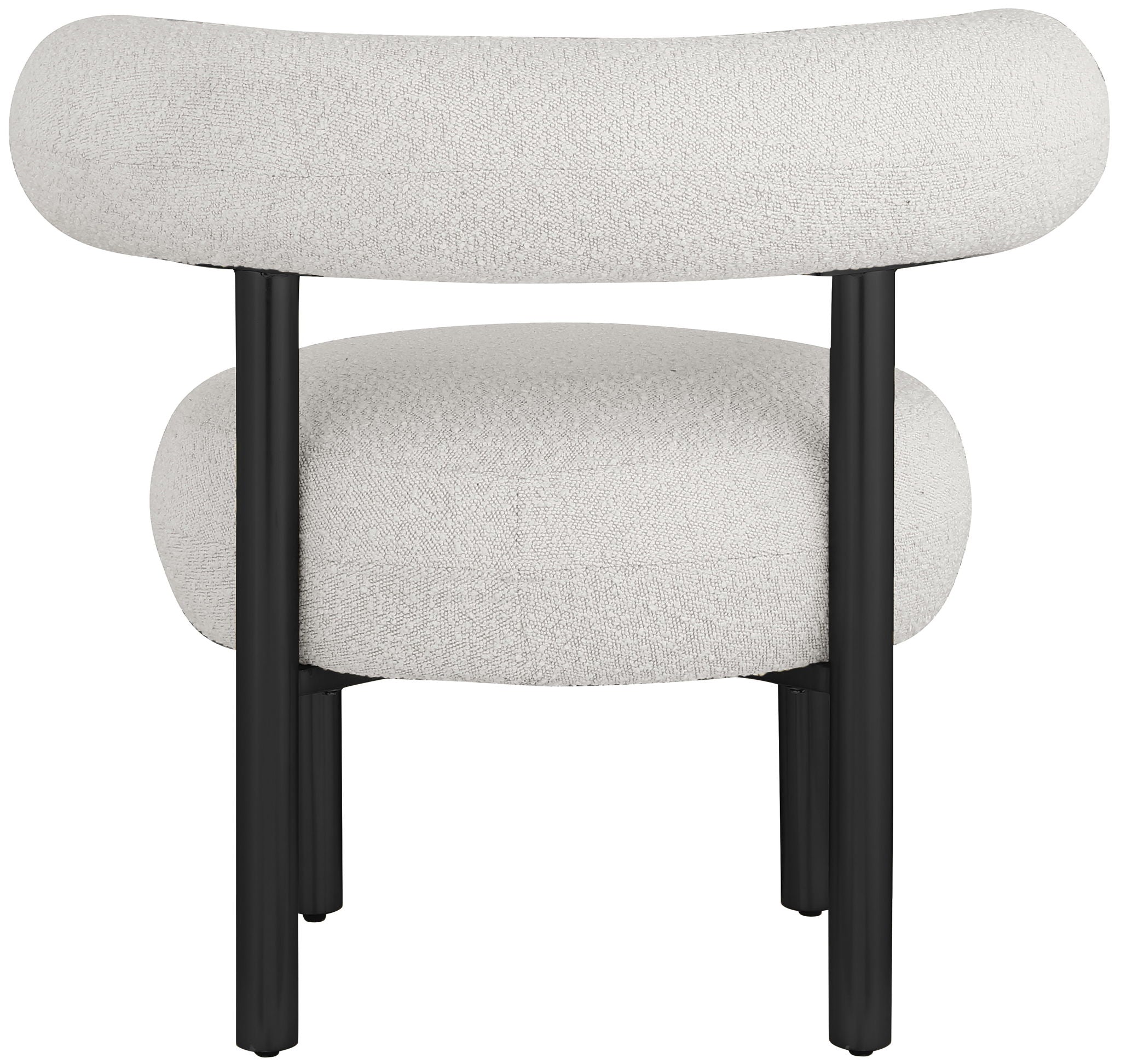 Bordeaux - Boucle Fabric Accent Chair With Black Legs