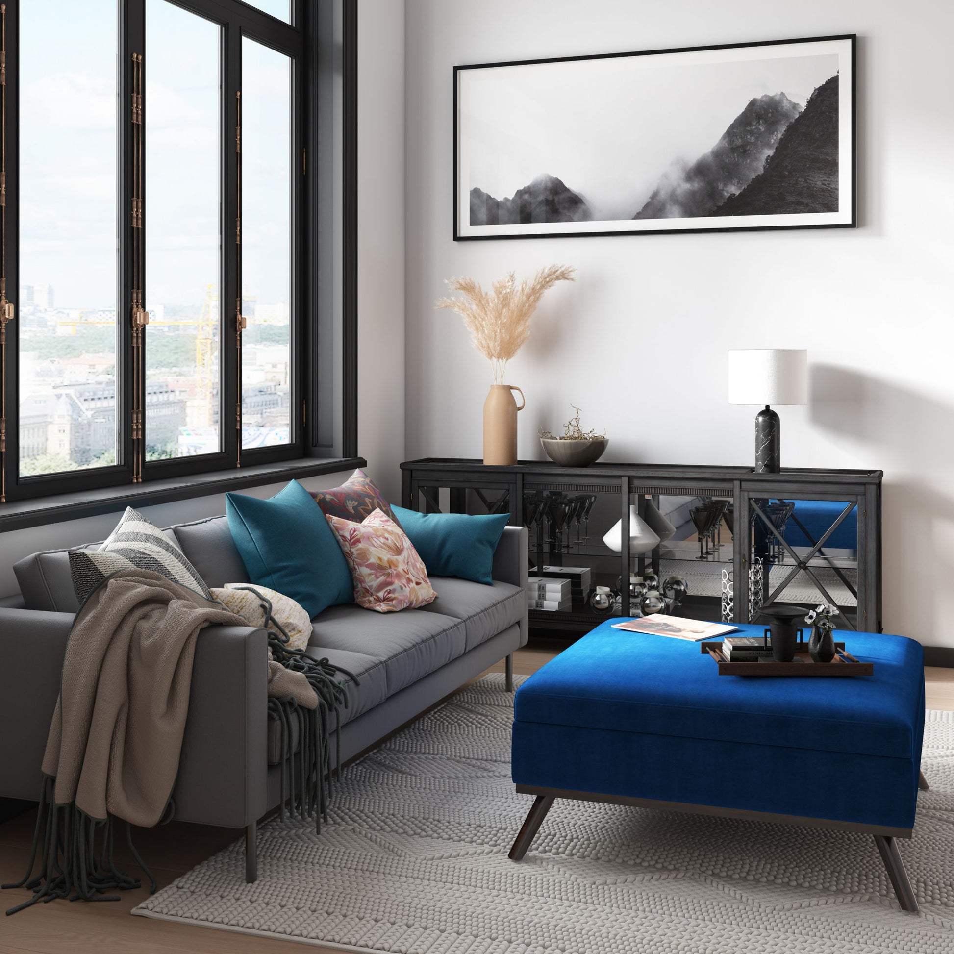 Owen - Multifunctional Square Coffee Table Storage Ottoman - Best Buy Furniture