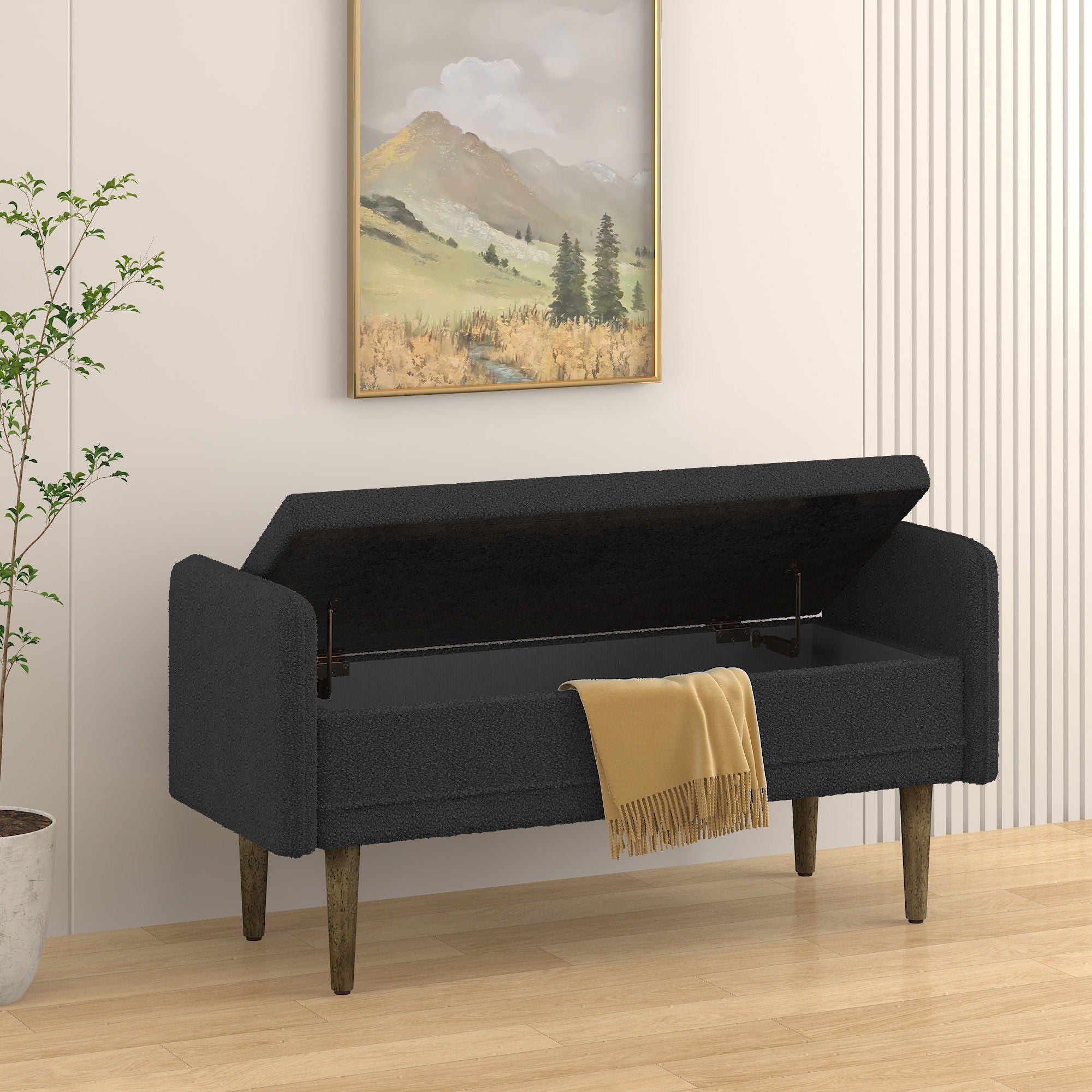 Teddy Velvet Storage Stool With Storage Space For Apartments