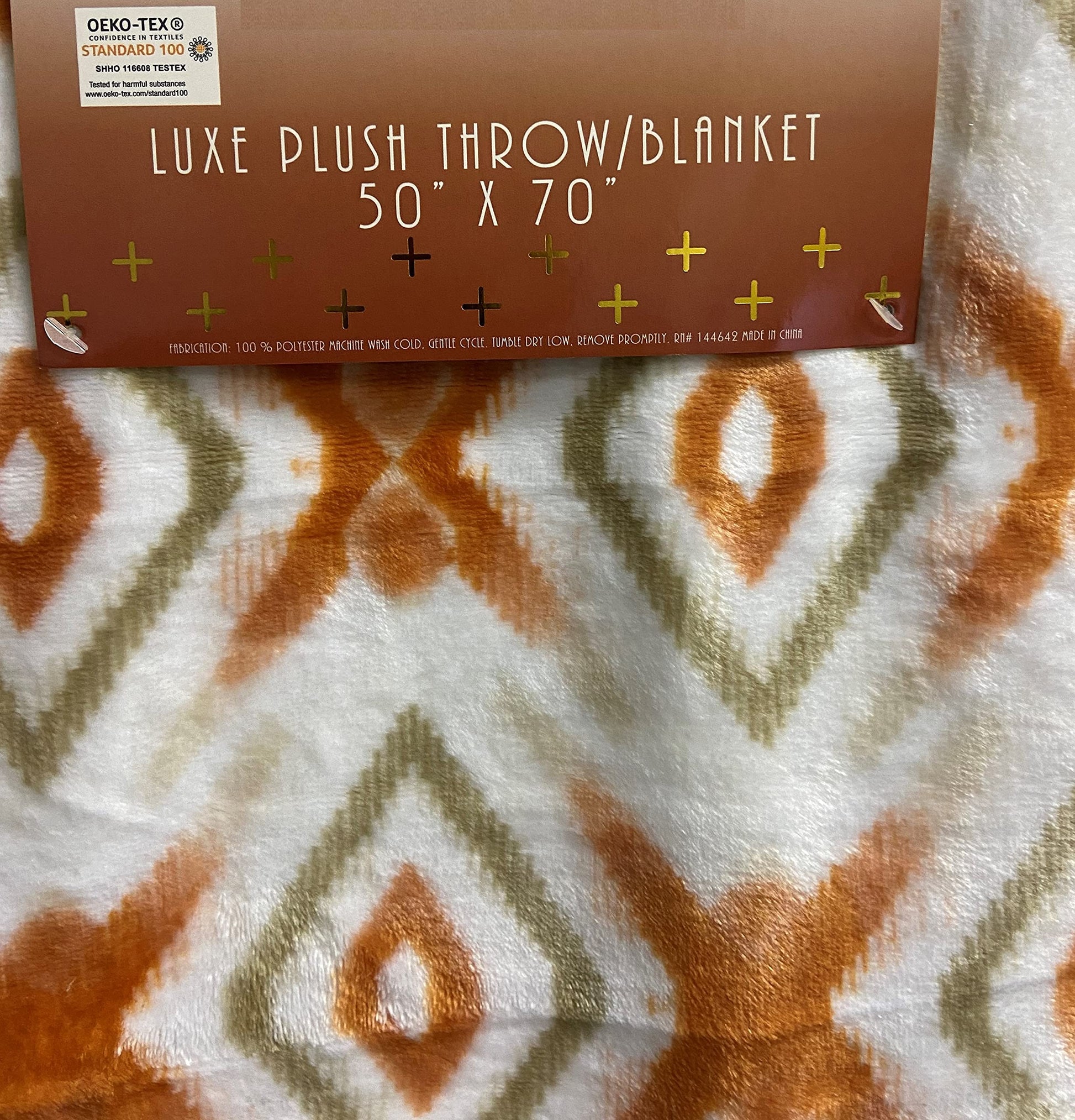 PlushElegance by Decor&More Extra Soft Oversized Throw Blanket (50" x 70") - Idris Geometric - Best Buy Furniture