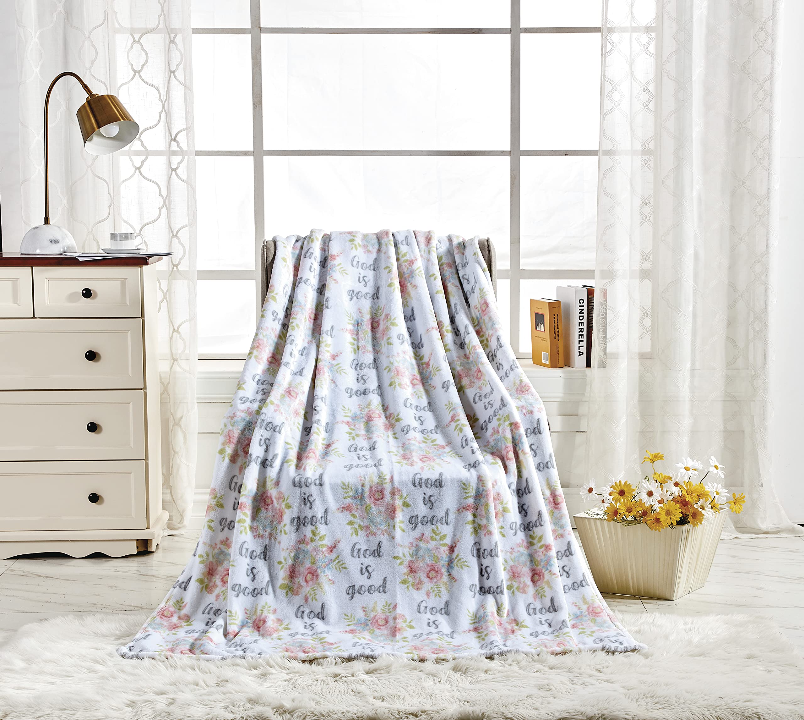 Faith, Hope, Love Home Decor God Is Good Oversized Microplush Throw Blanket - Best Buy Furniture