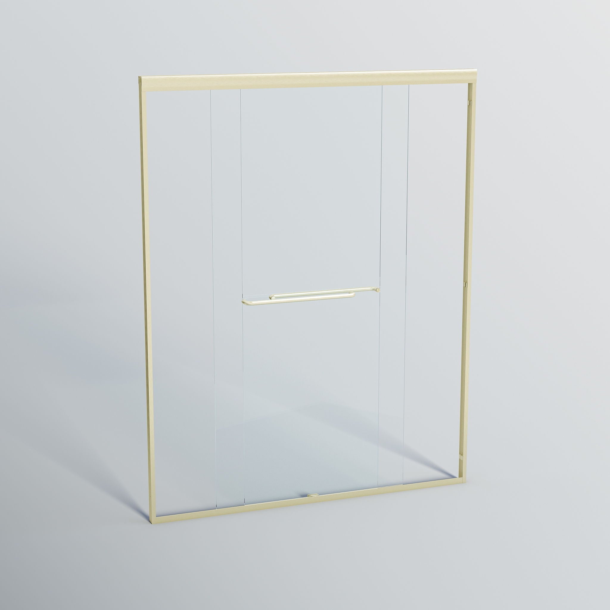 Double Sliding Shower Door, Semi-Frameless Bypass Bathroom Sliding Door With 1/4" (6 Mm) Tempered Glass For Walk-In Shower