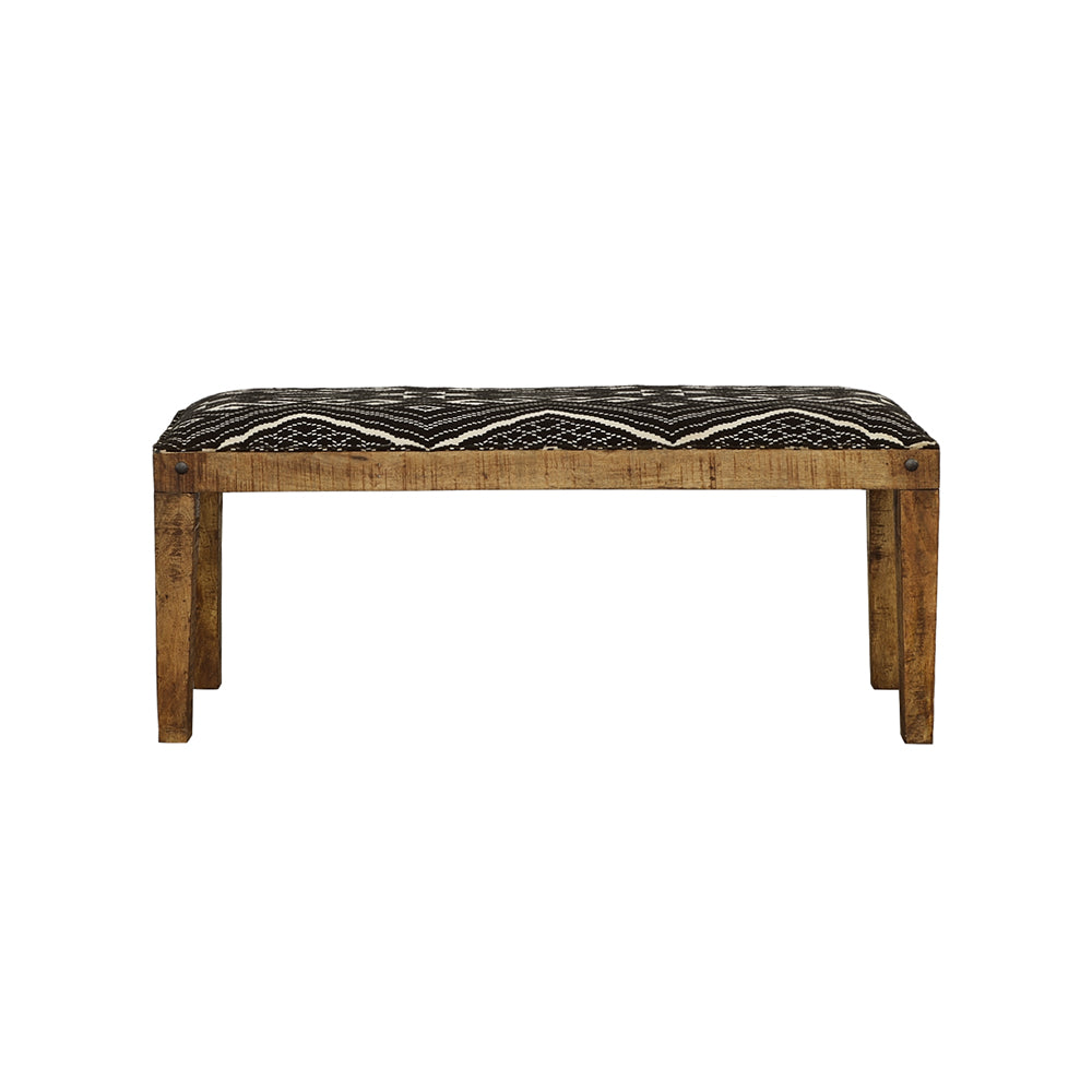 Lamont Fabric Upholstered Accent Bench Black and Natural-CoasterEssence