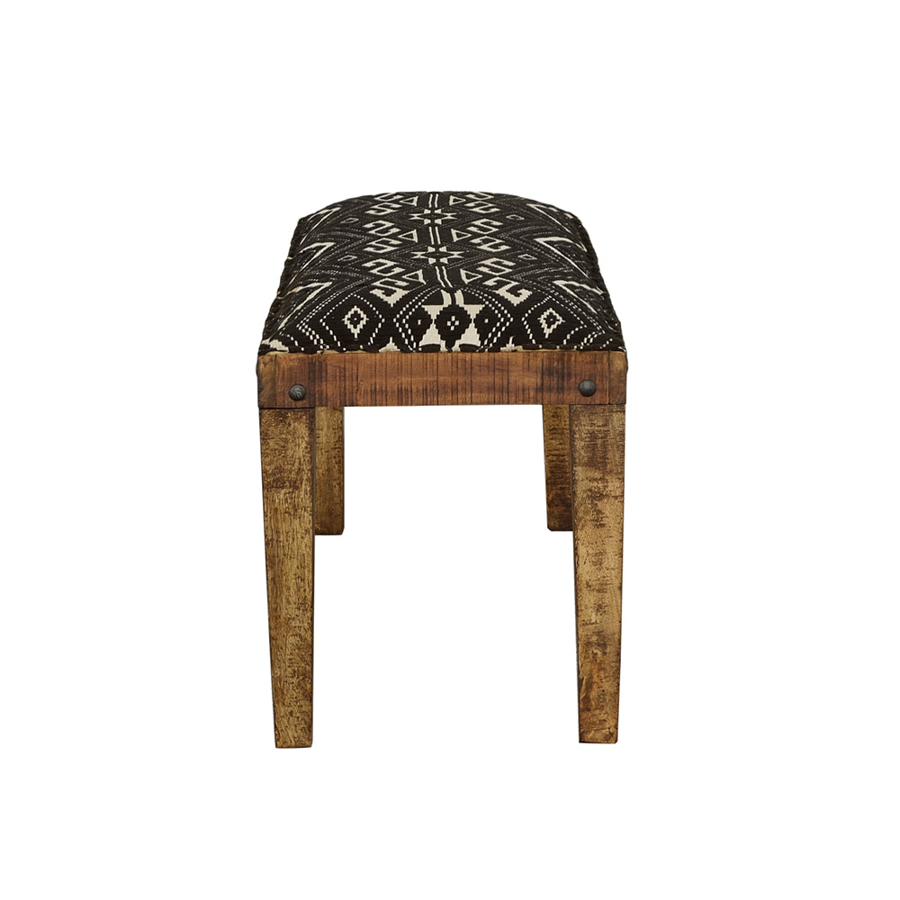 Lamont Fabric Upholstered Accent Bench Black and Natural-CoasterEssence