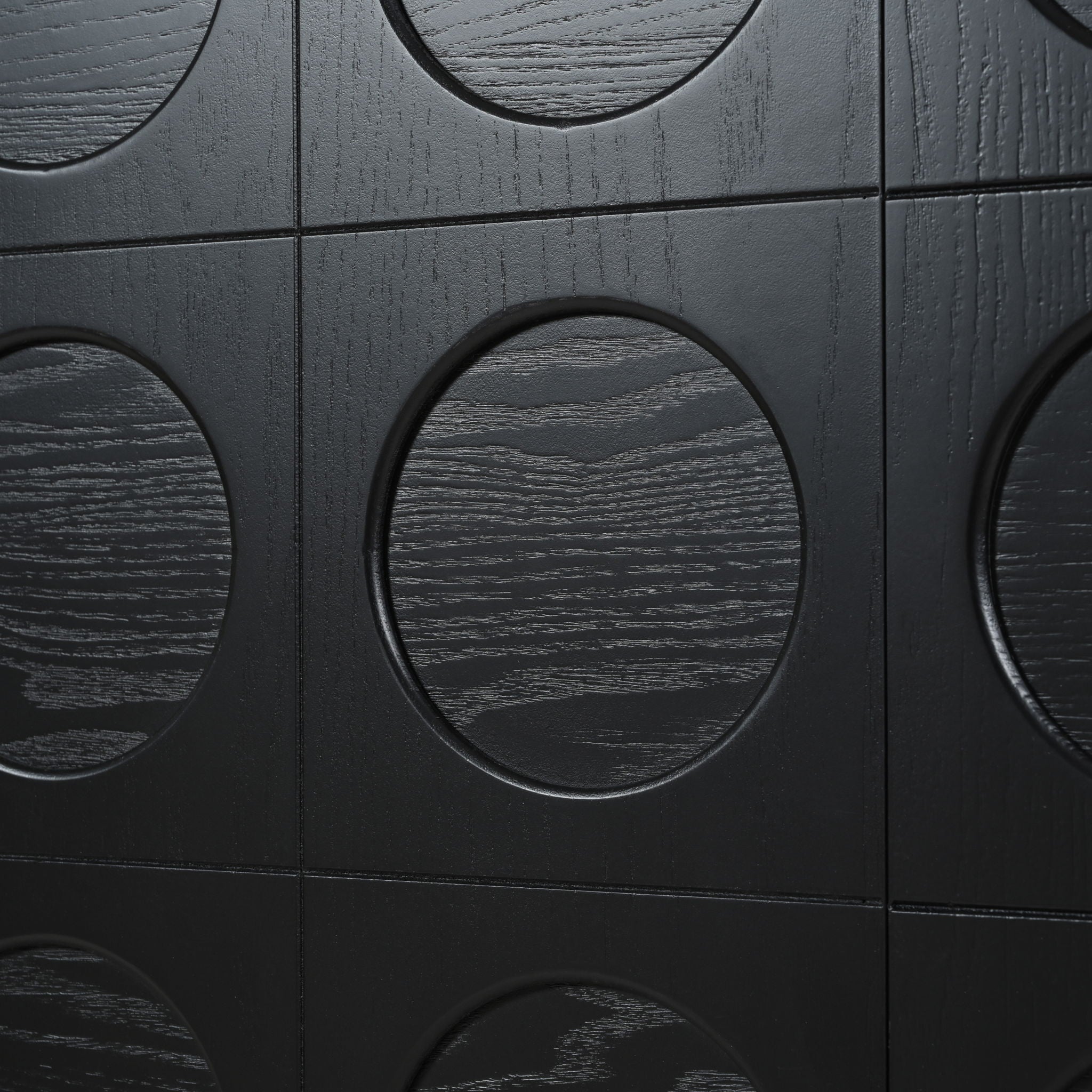 Stylish Storage Cabinet Sideboard With Unique Geometric Circle Door Design - Black - Best Buy Furniture