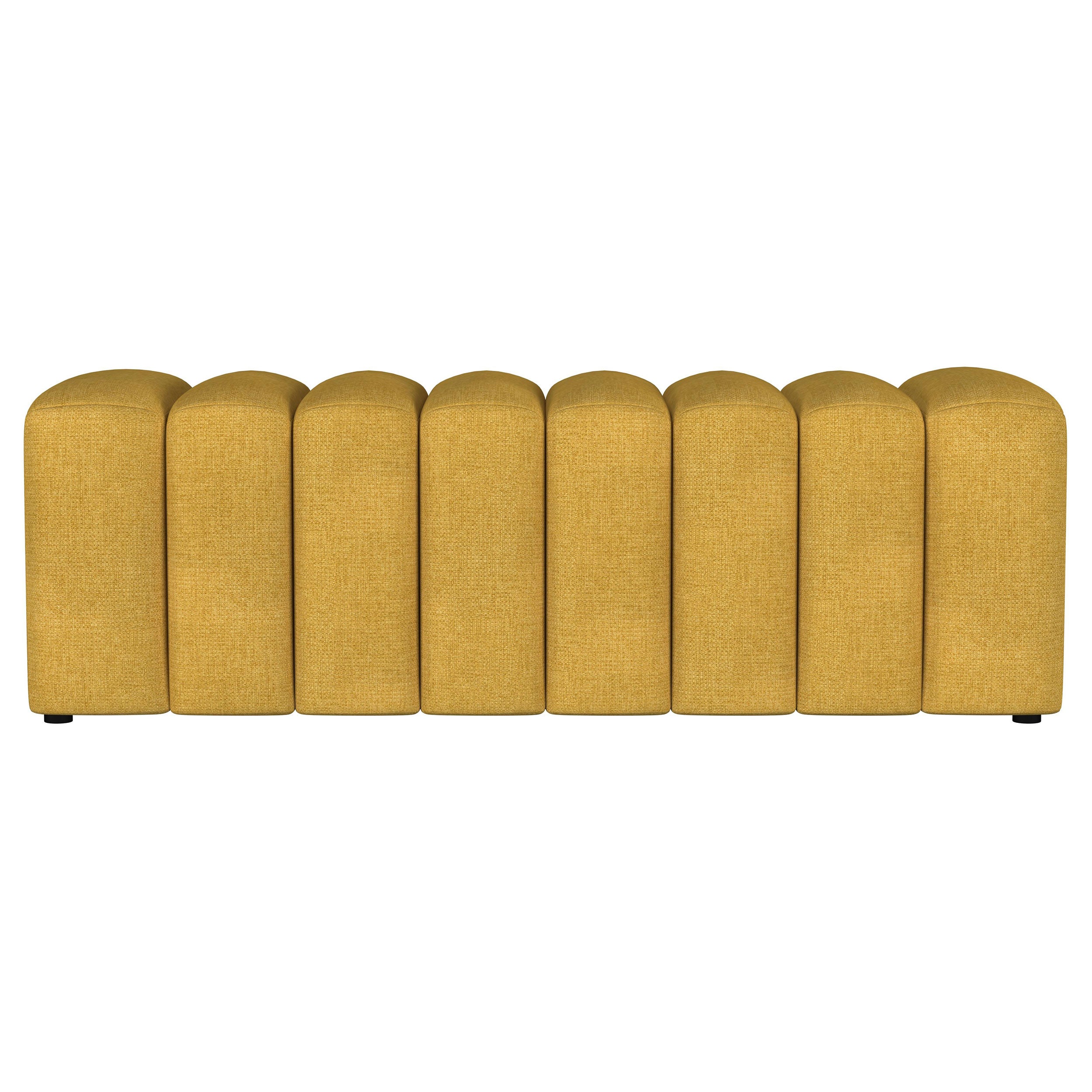Summer Fabric Upholstered Tufted Accent Bench Mustard Yellow-