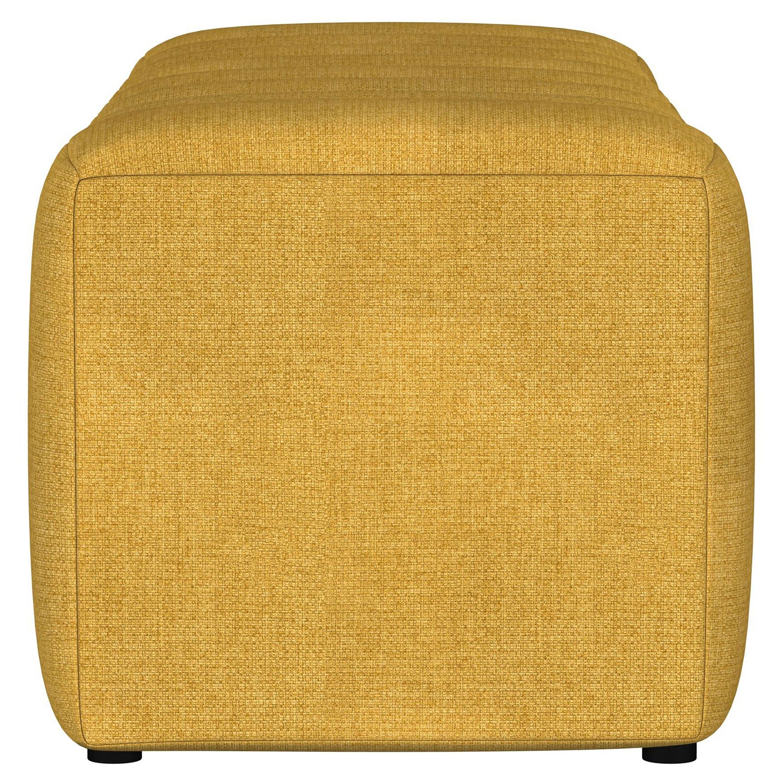 Summer Fabric Upholstered Tufted Accent Bench Mustard Yellow-