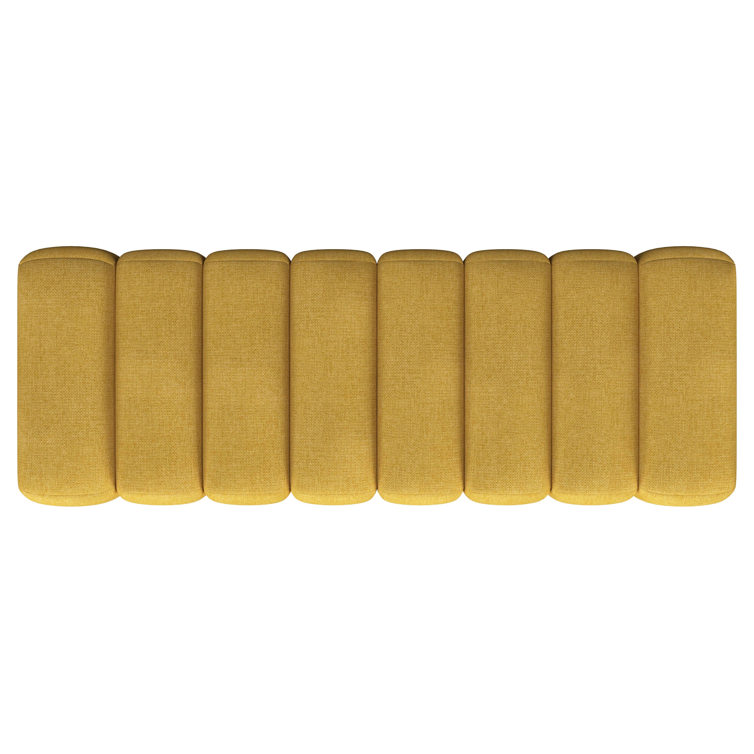 Summer Fabric Upholstered Tufted Accent Bench Mustard Yellow-