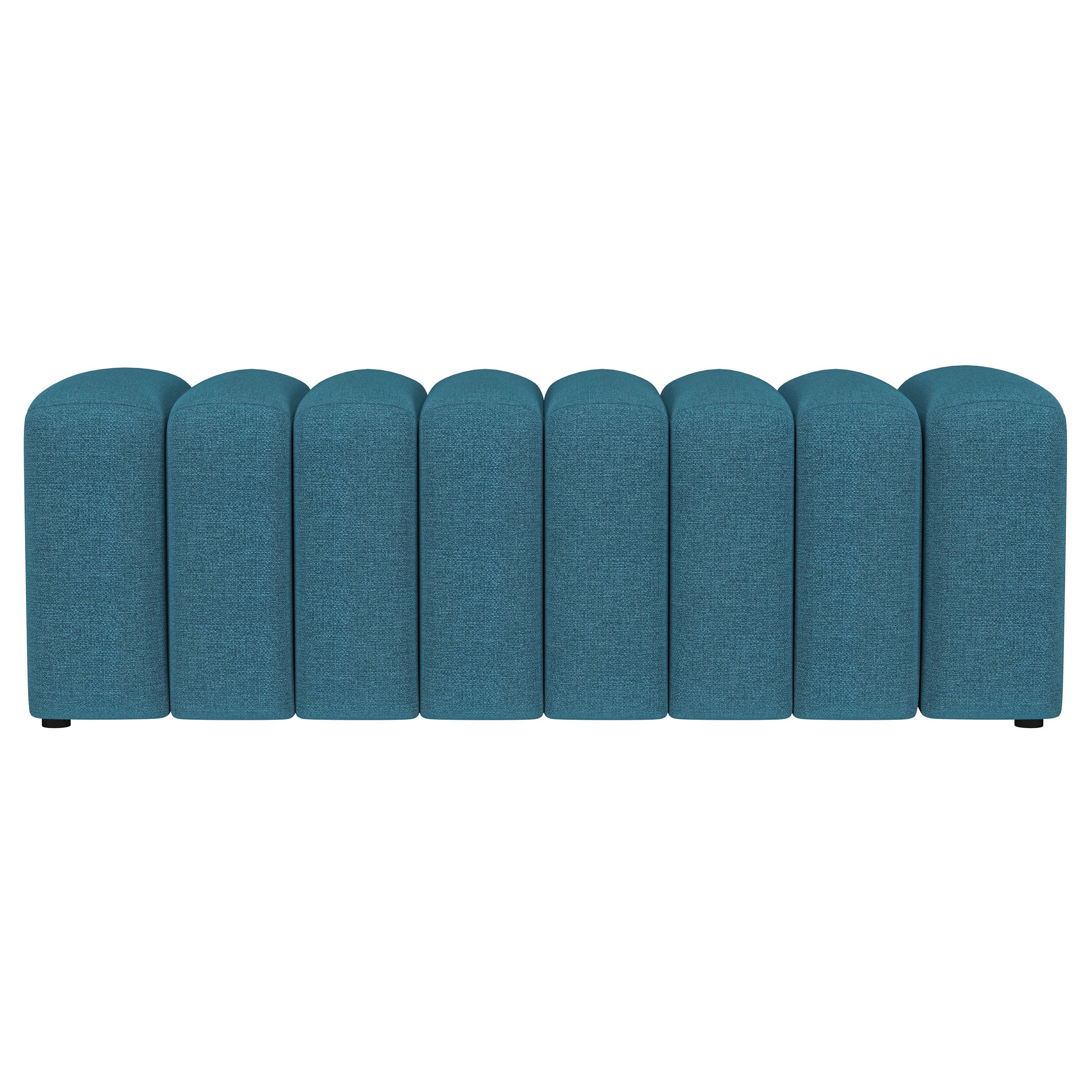 Summer Fabric Upholstered Tufted Accent Bench Peacock Blue-