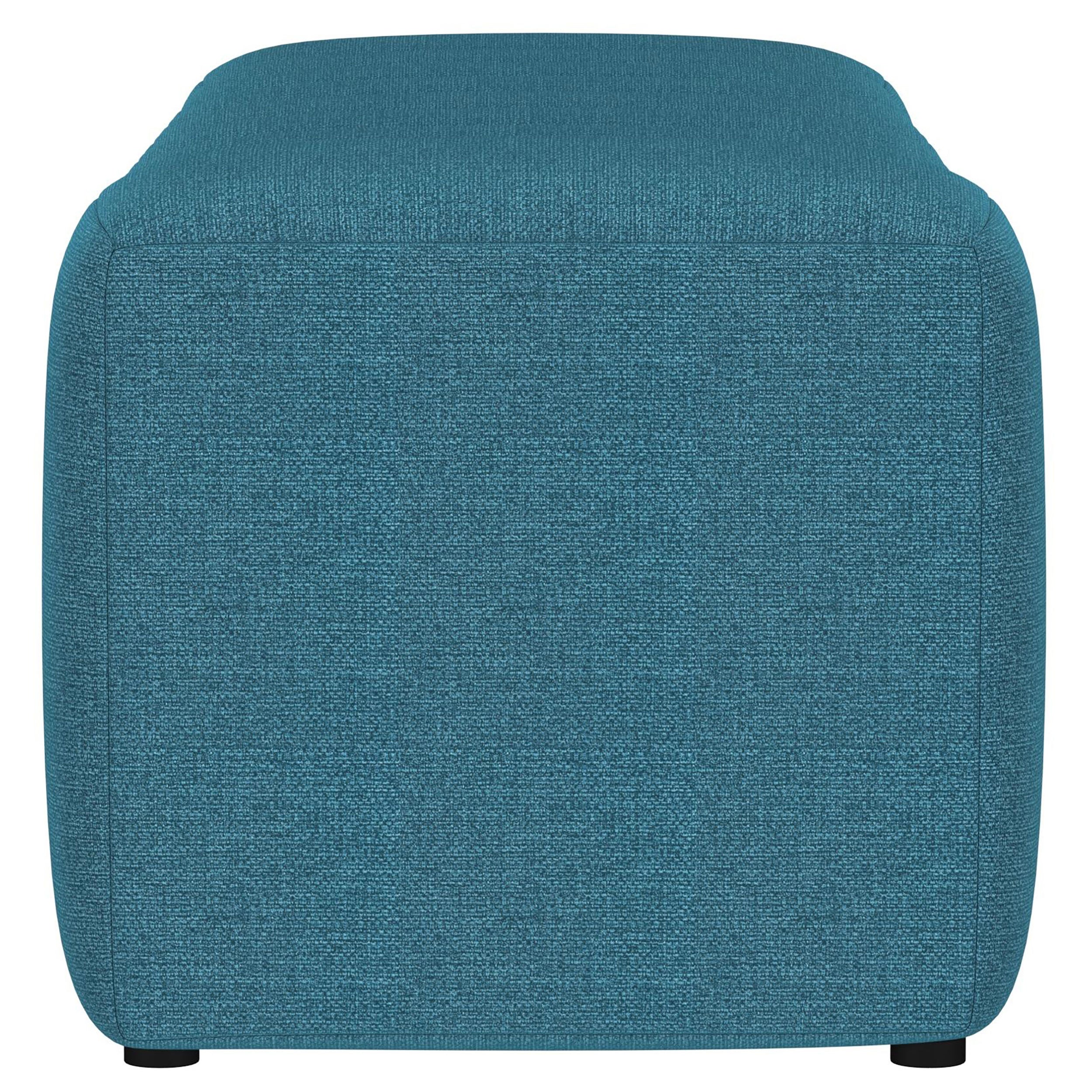 Summer Fabric Upholstered Tufted Accent Bench Peacock Blue-