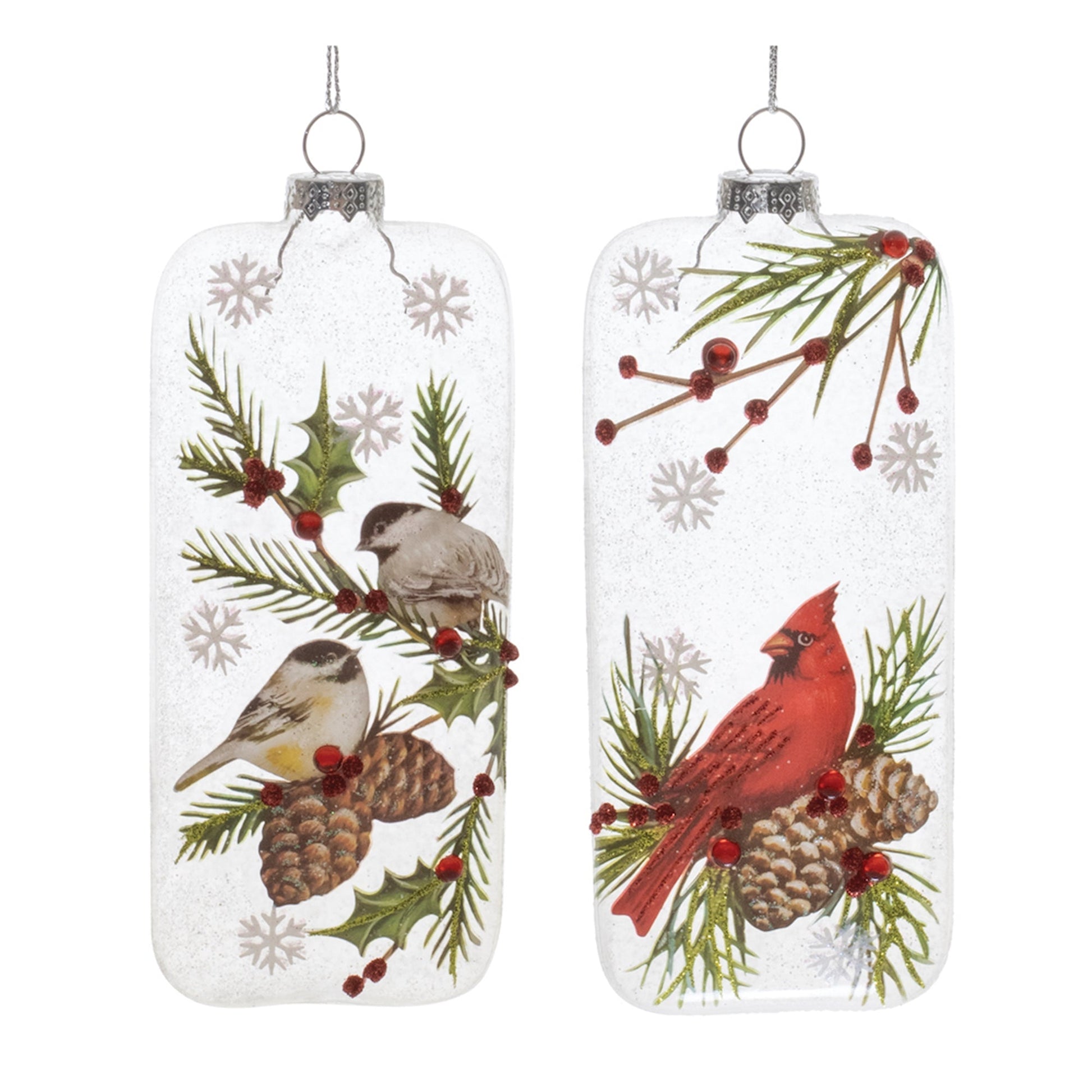 Glittered-Glass-Cardinal-and-Chickadee-Ornament-(Set-of-12)-Christmas-Ornaments