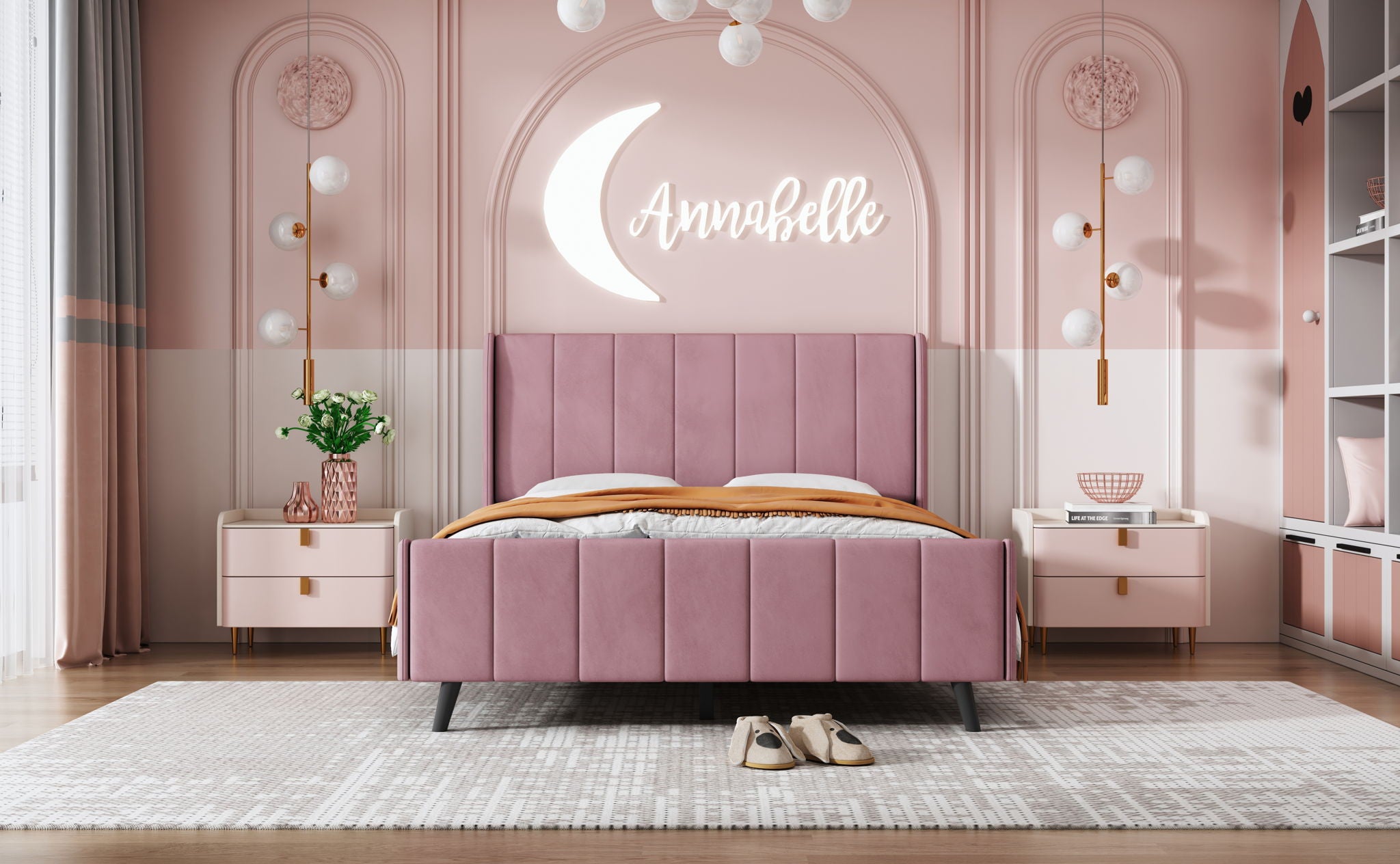 Upholstered Platform Bed Velvet